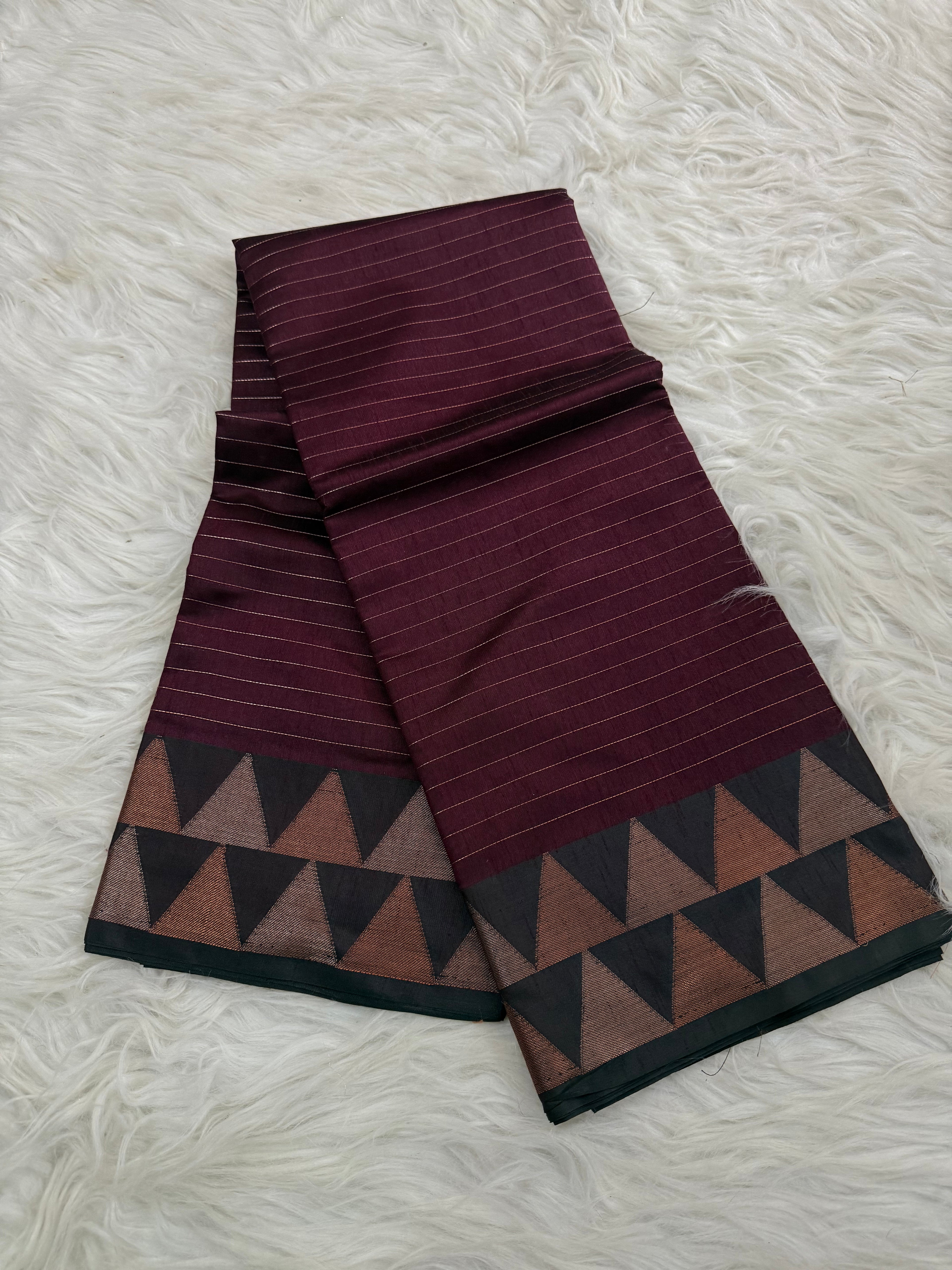 Vine Black Cotton Saree