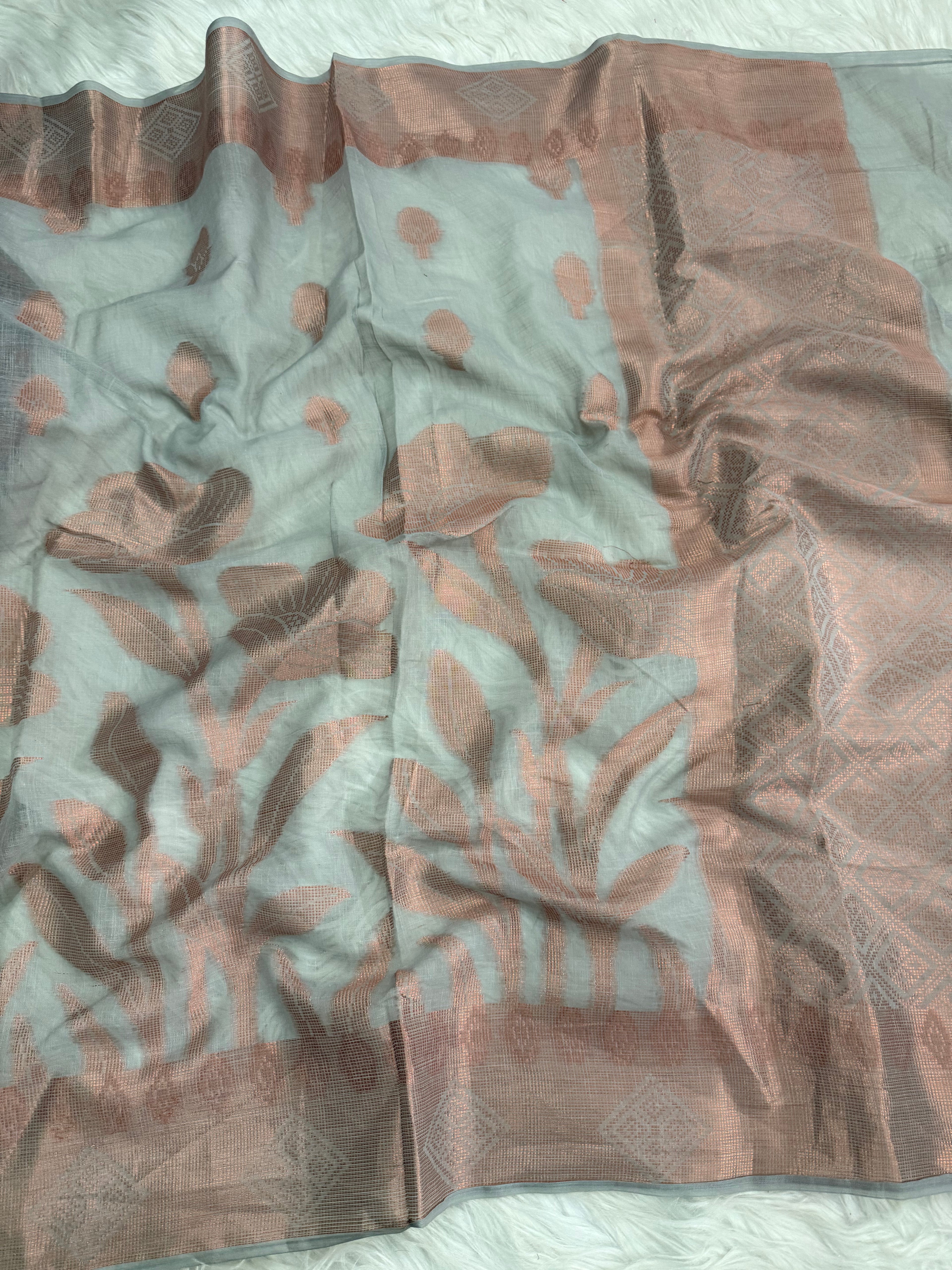 Pastel Khaadi big floral Saree