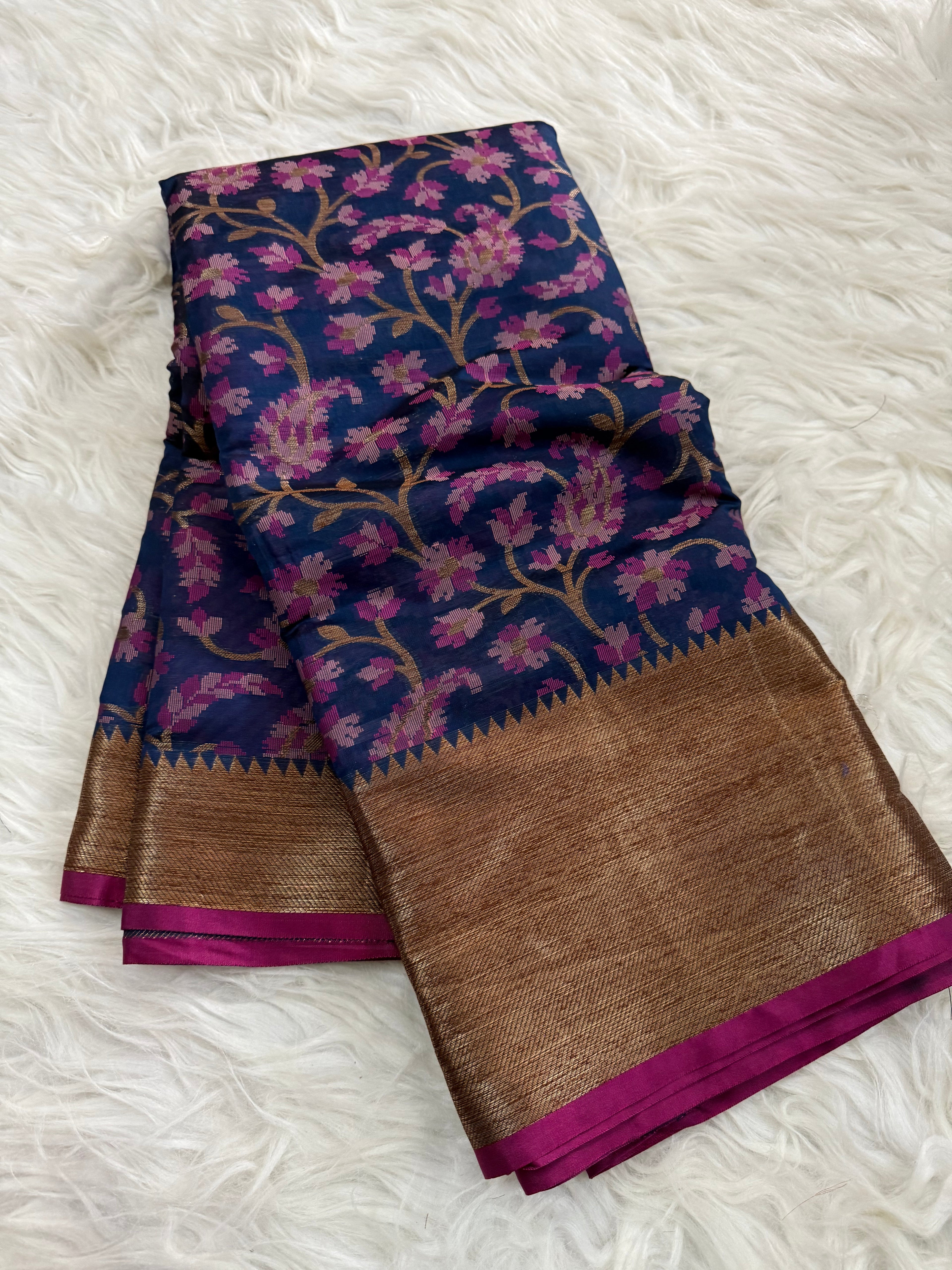 Multi colour Jaal Silk Saree