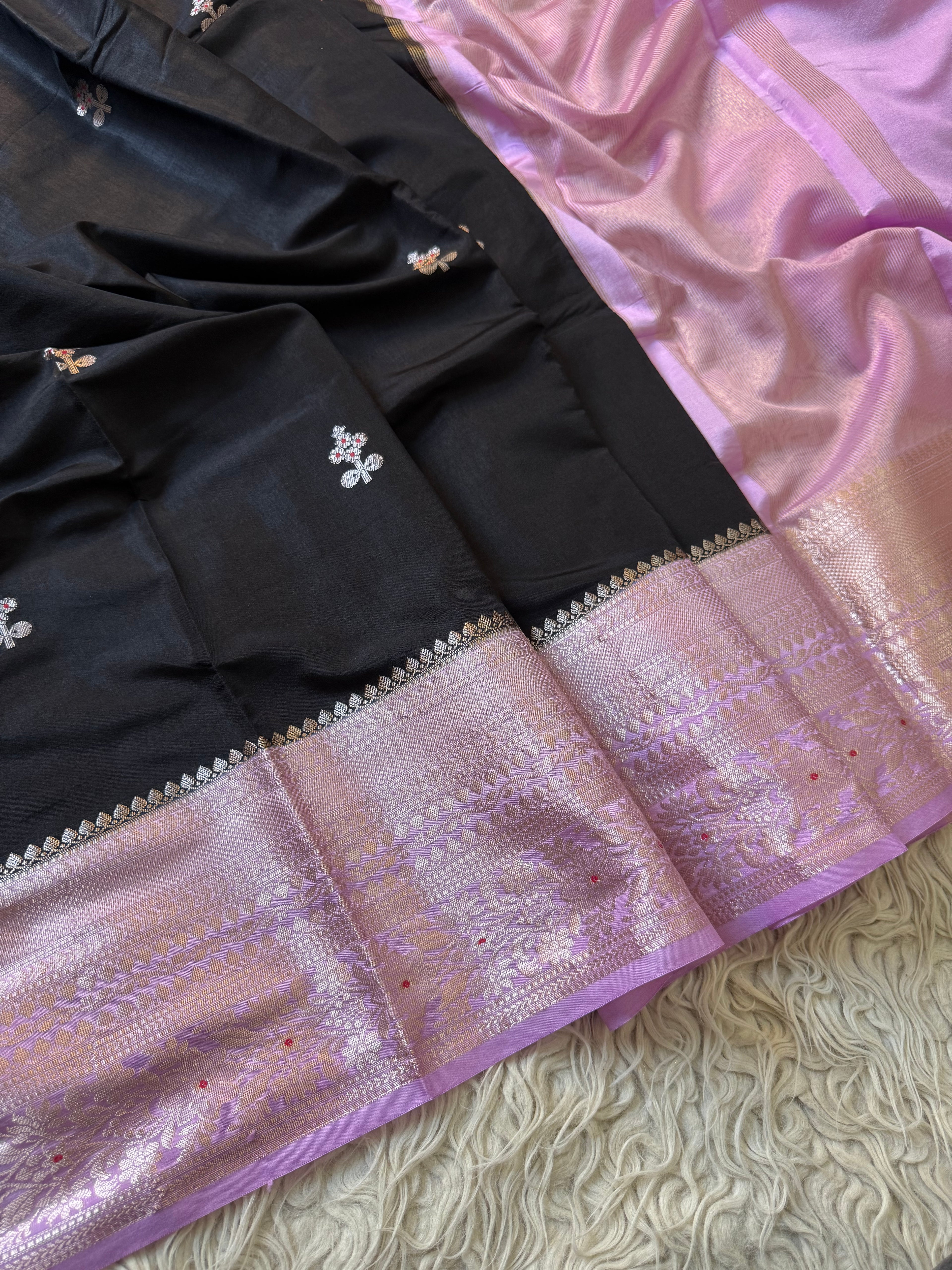 Butter Silk Banarasi Saree with minakari buti and border