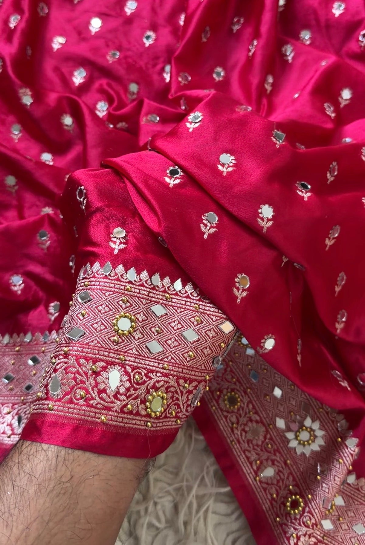 Banarasi Mashru Silk Saree X Mirror work