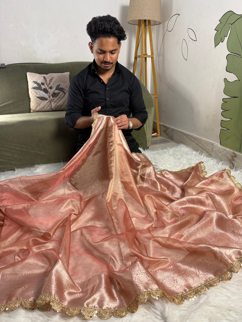 Aliaa Bhatt Inspired Designer Banarasi Tissue Saree