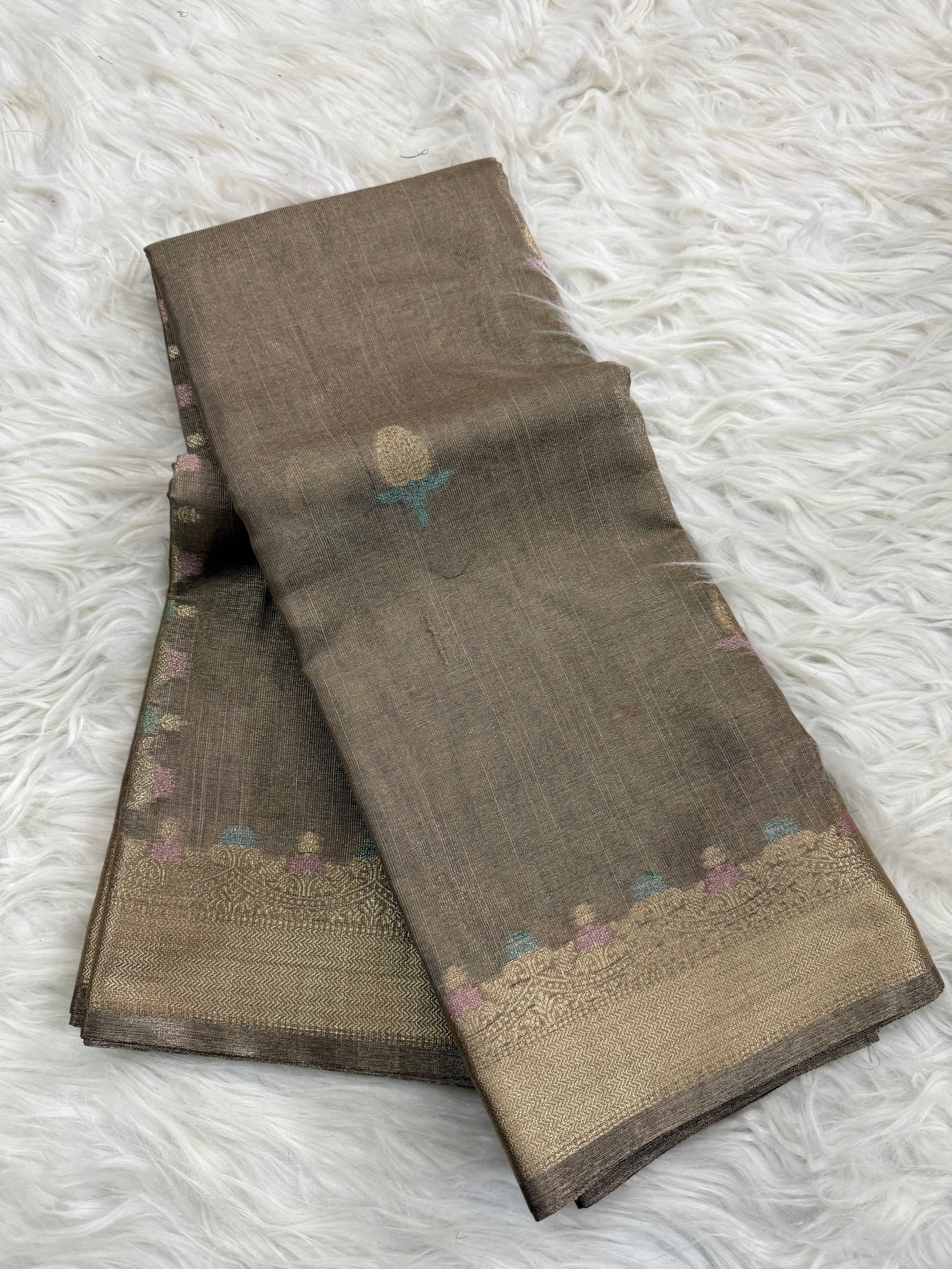 Linen Tissue Multi Meenakari Saree