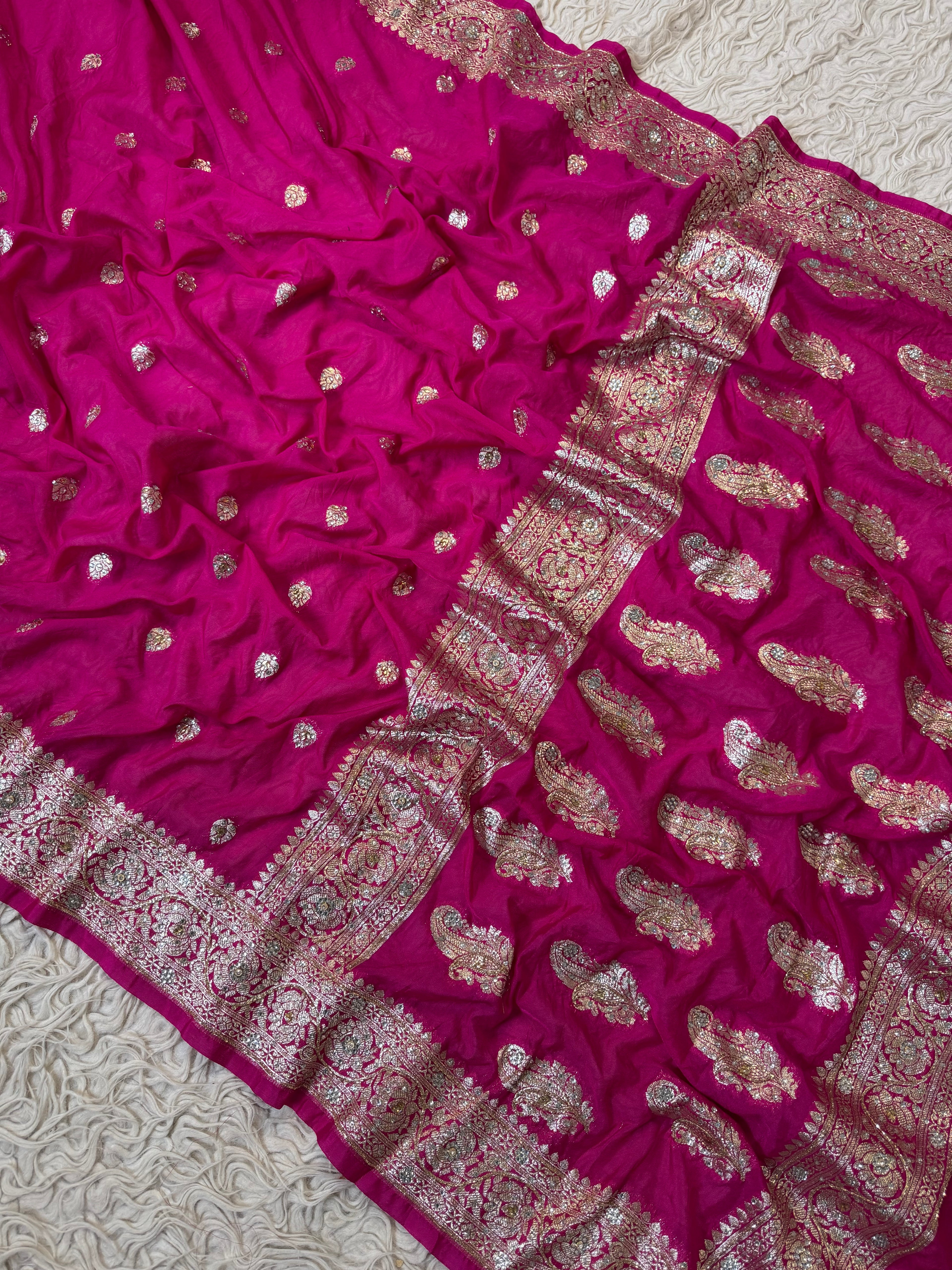 Aishwarya Georgette Designer Saree with cutdana handwork