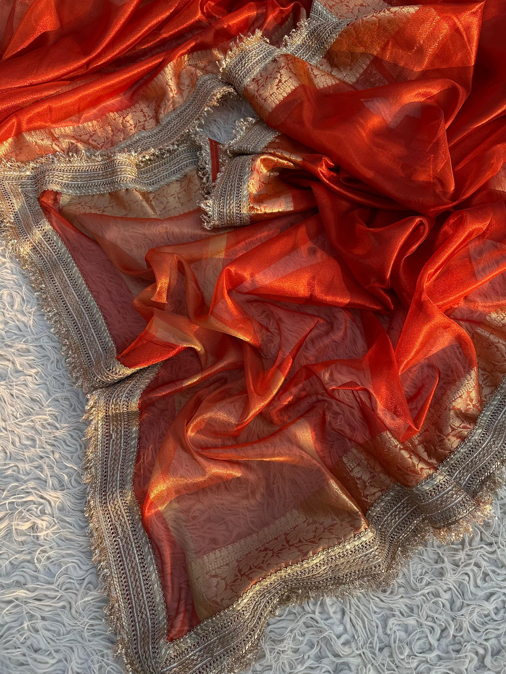 Maharani Tissue Saree with Gotta Patti Lace work on Border