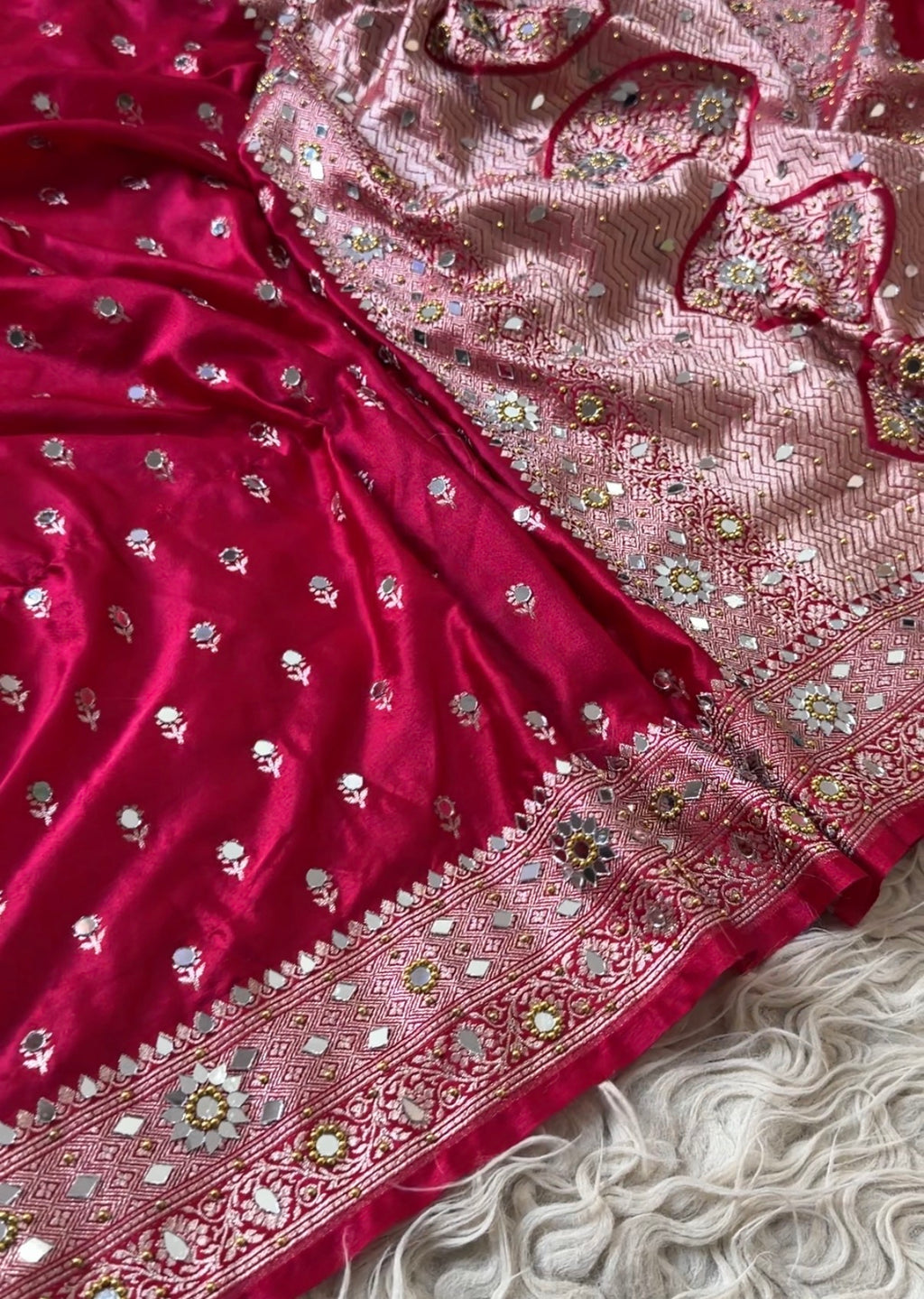 Banarasi Mashru Silk Saree X Mirror work
