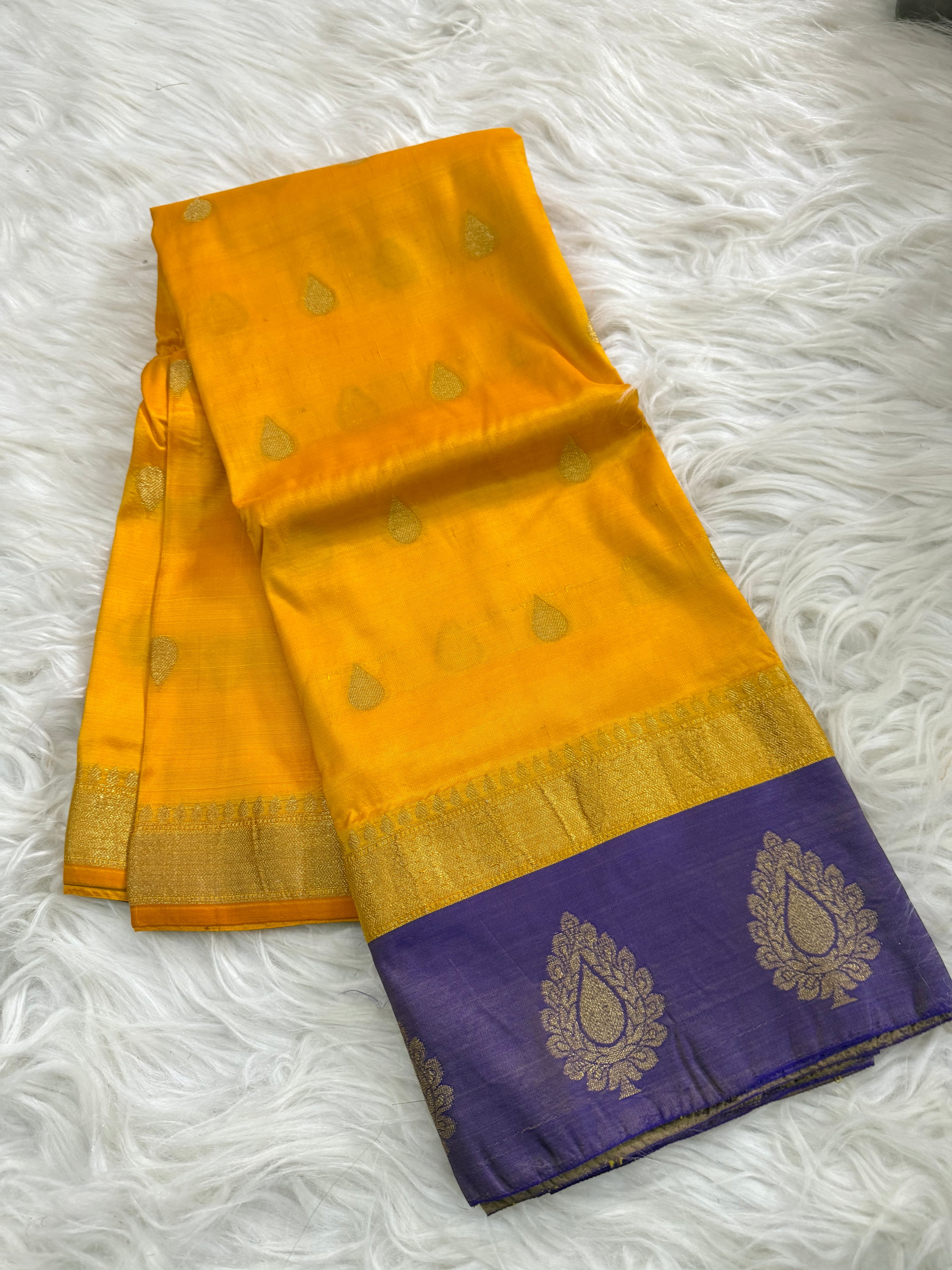 Contrast semi katan Silk Saree