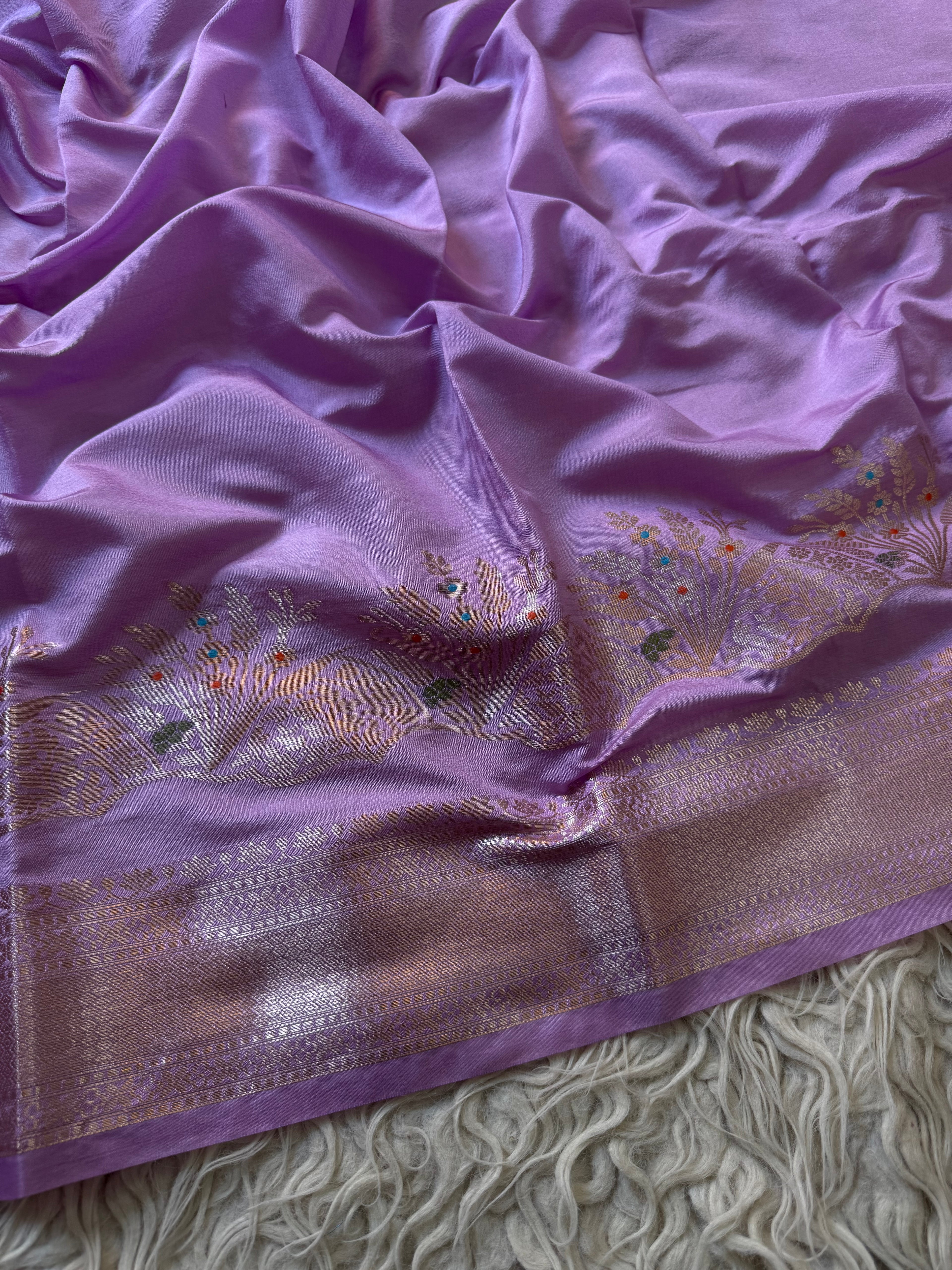 Butter Silk Banarasi Saree with minakari buti and border