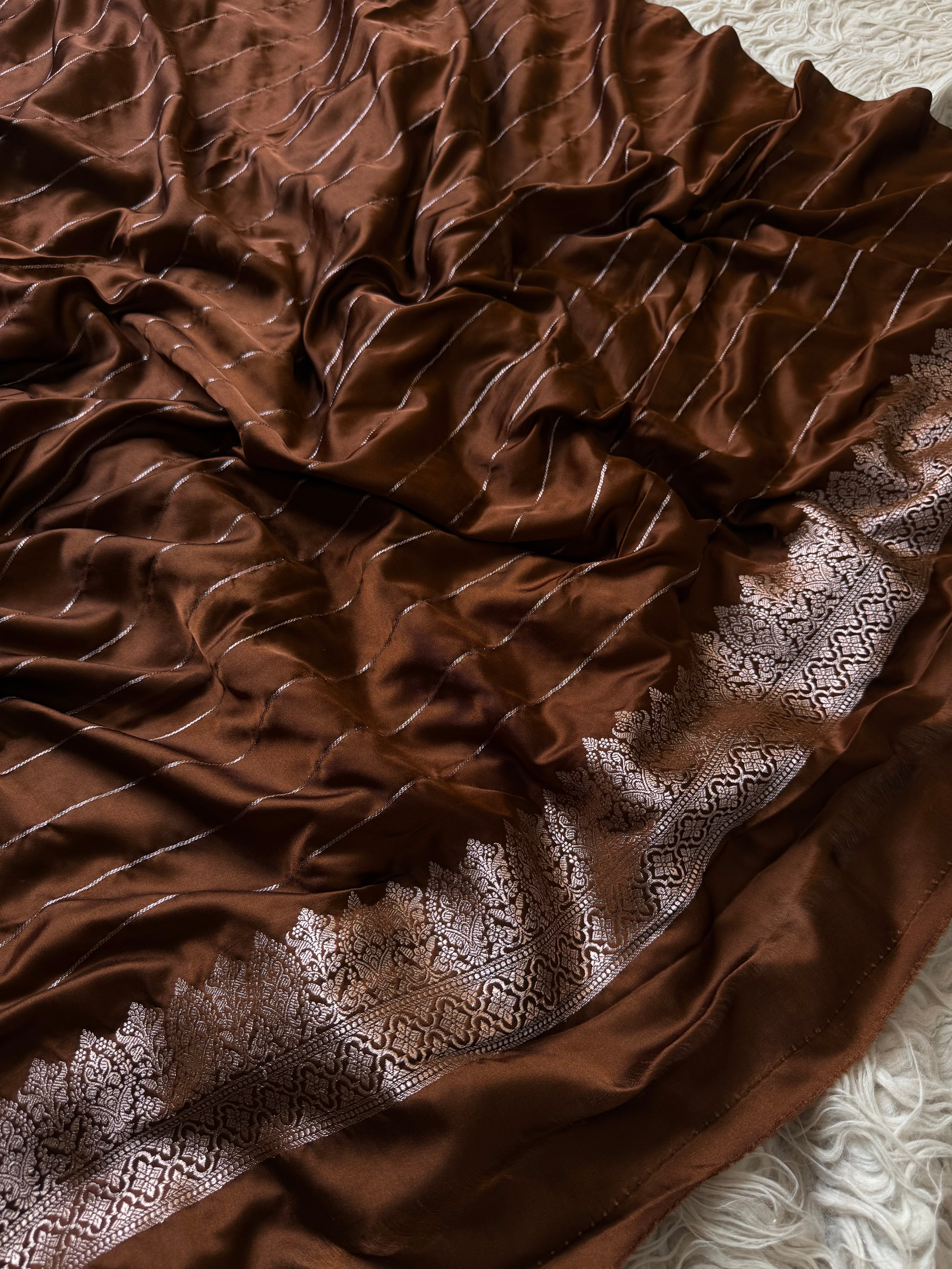 Banarasi Mashru Silk Saree All Over Alfi Meena Buta