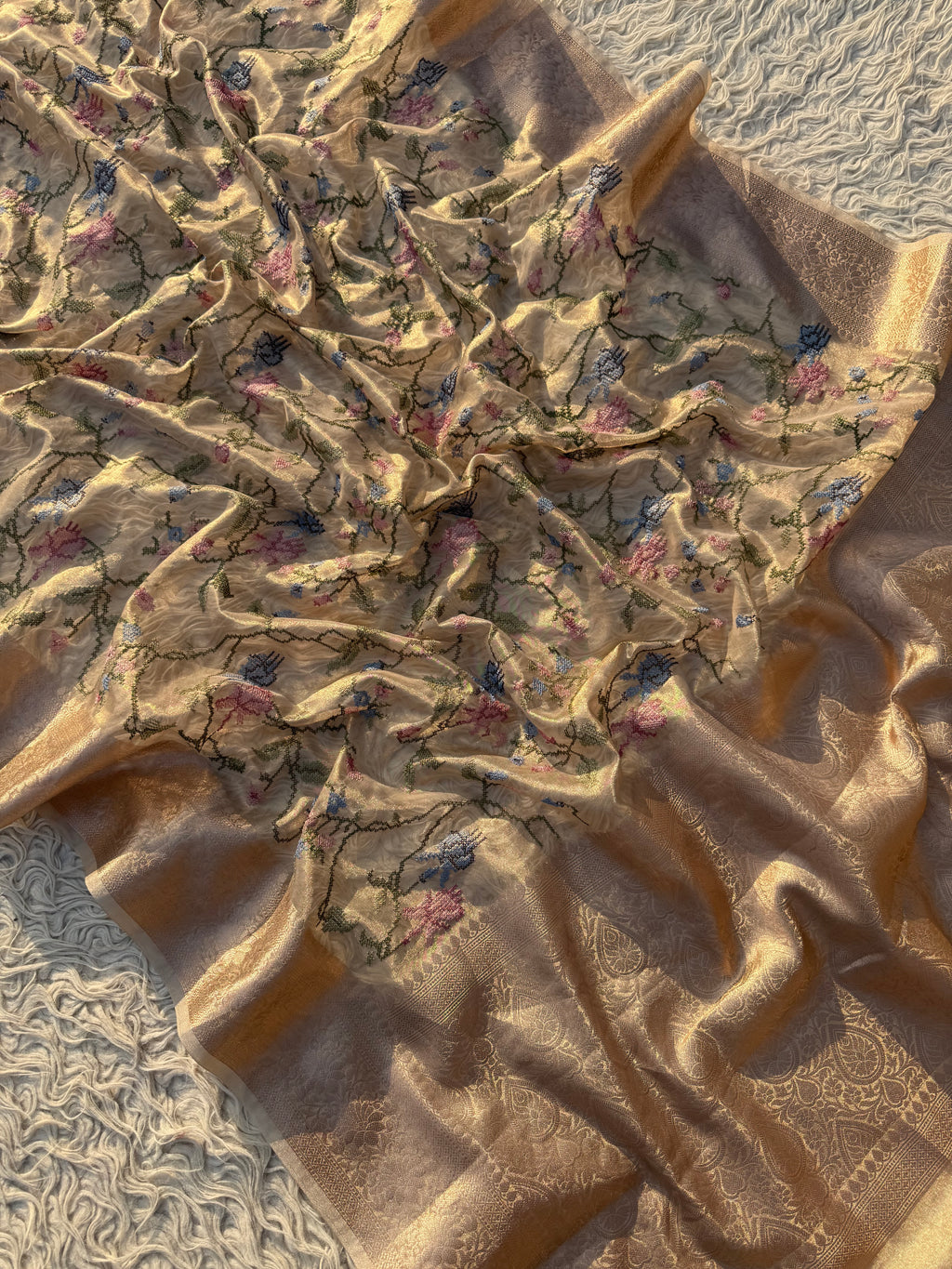 Banarasi tissue X Multi colour Resham embroidery