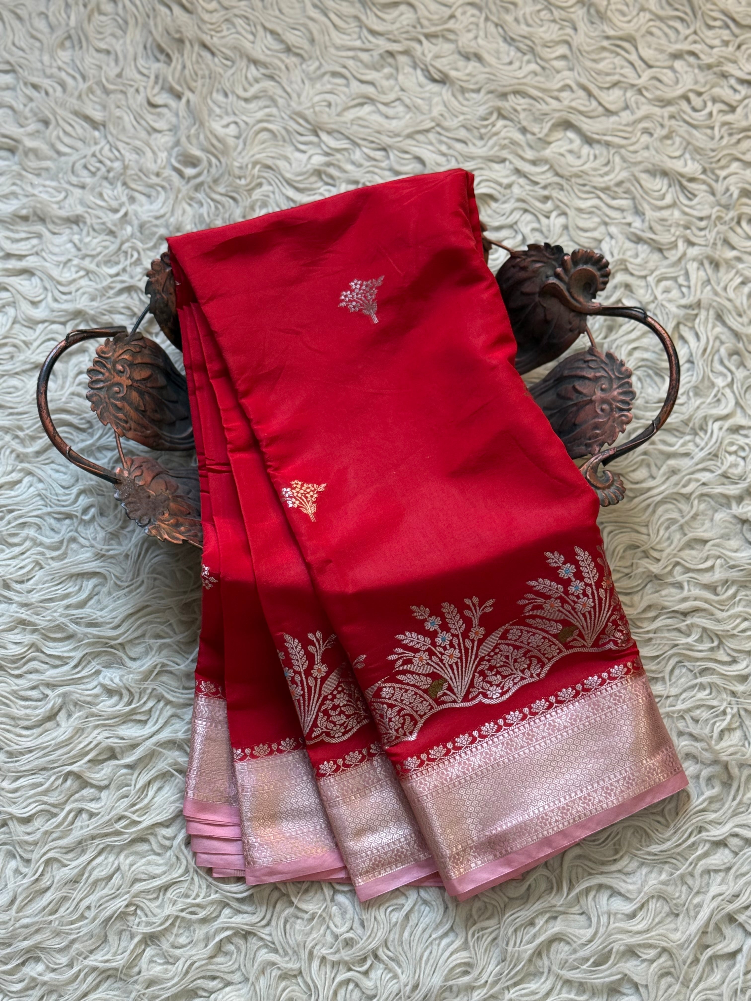 Butter Silk Banarasi Saree with minakari buti and border
