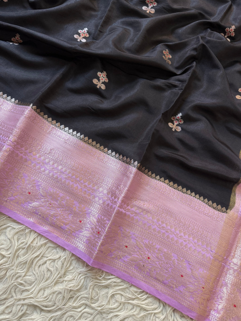 Butter Silk Banarasi Saree with minakari buti and border