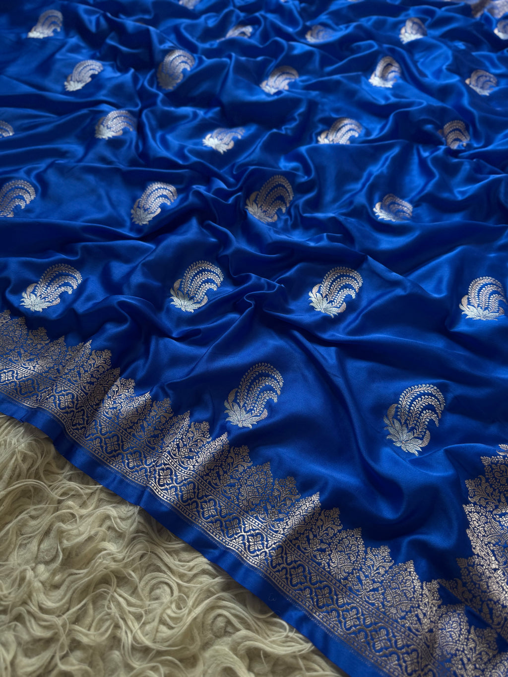 Banarasi Mashru Silk Saree All Over Alfi Meena Buta