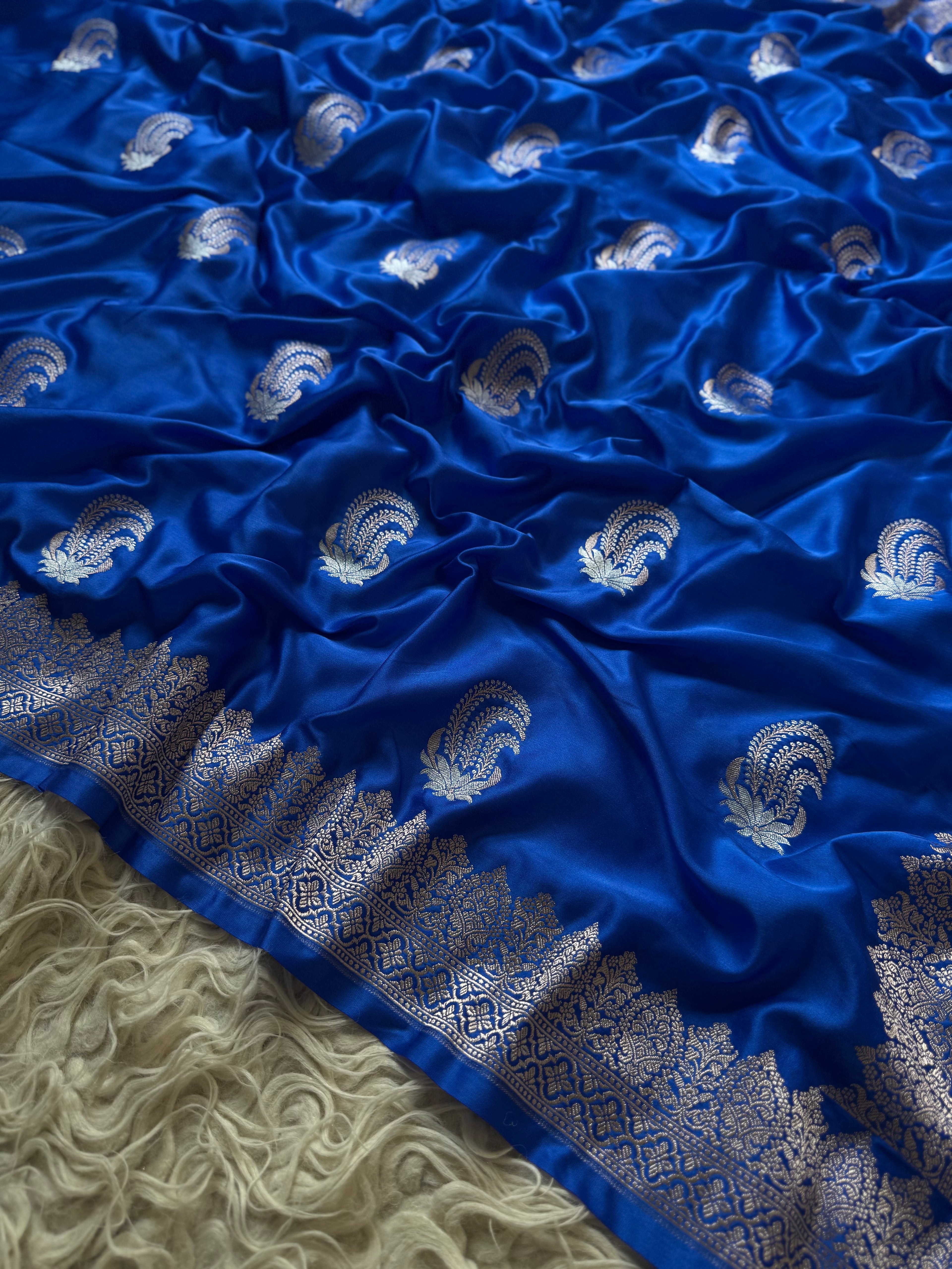 Banarasi Mashru Silk Saree All Over Alfi Meena Buta