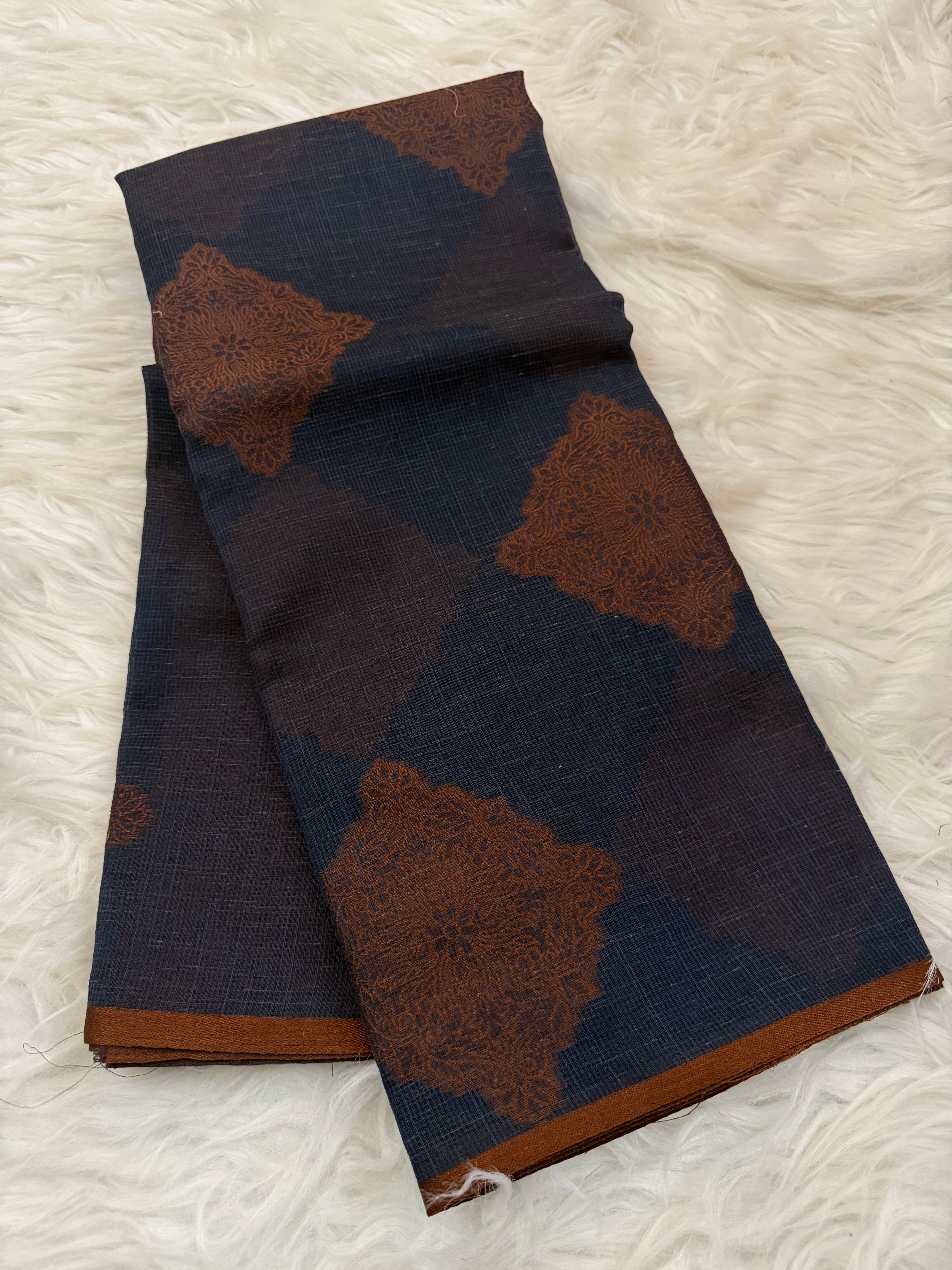 Khaadi Brown Dupion Saree