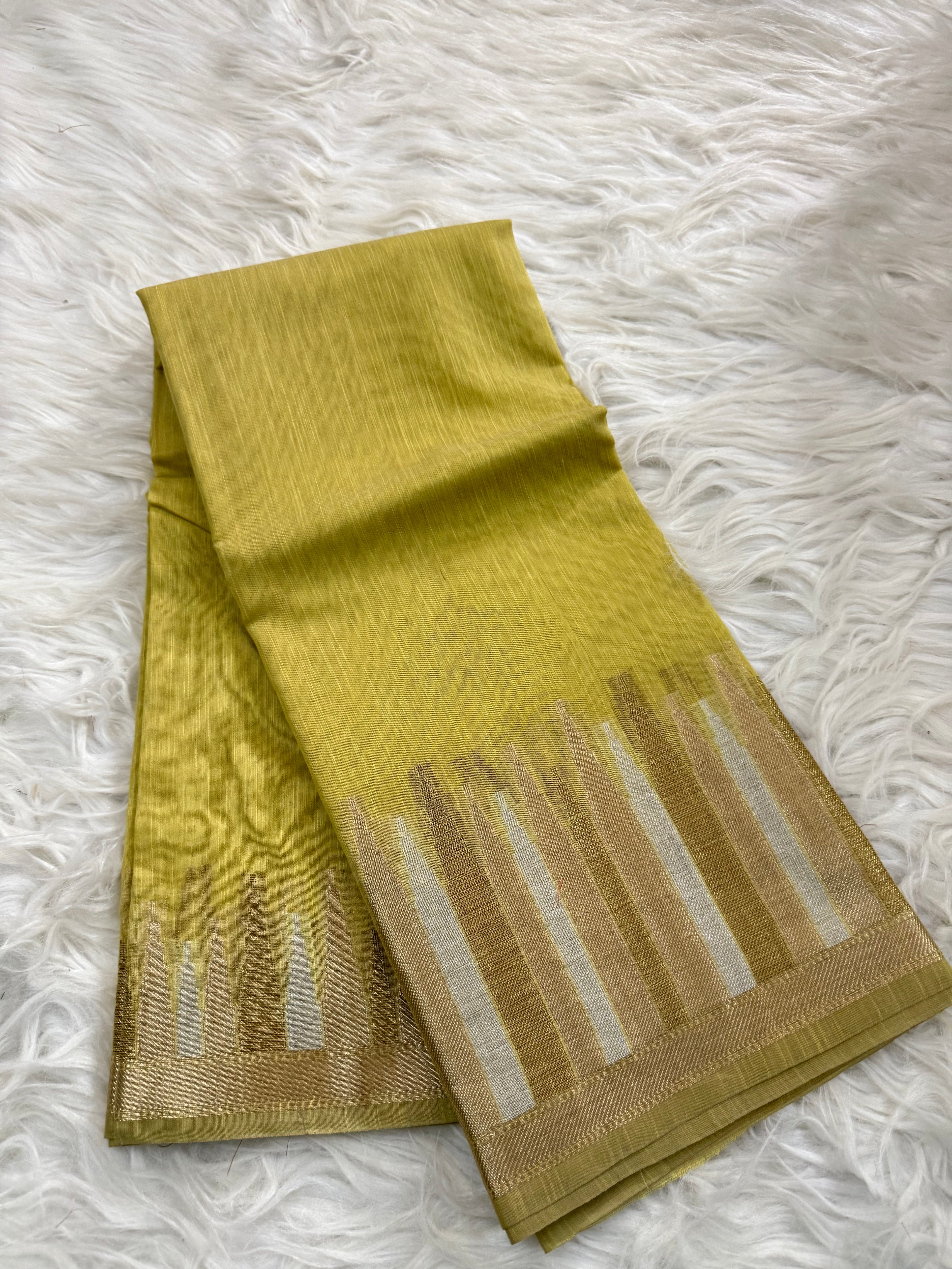 Alfi border linen Khadi Silk Saree