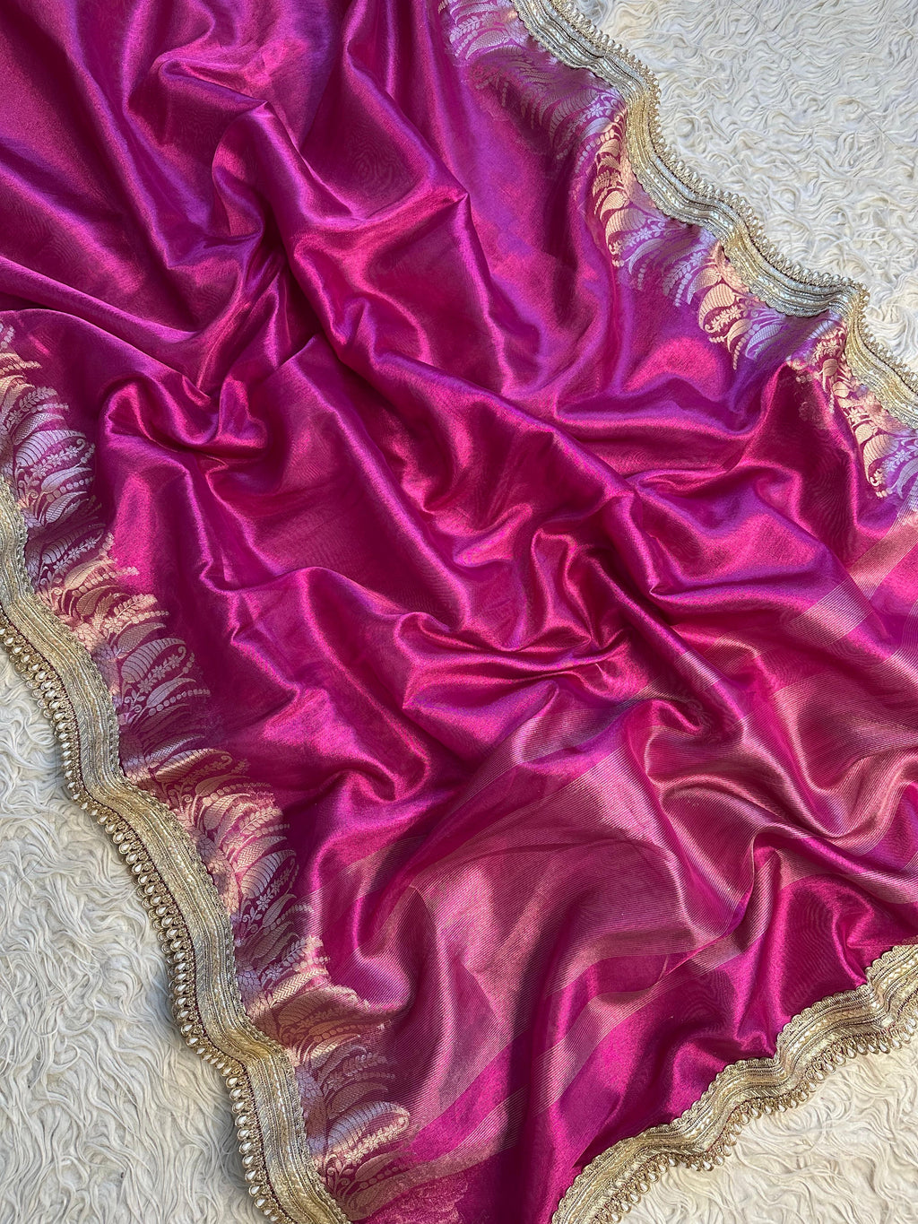 Designer Tissue Saree with Gotta Patti Lace work on Border