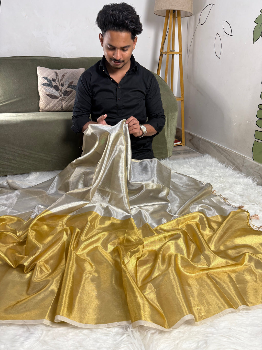 Moonlight tissue saree