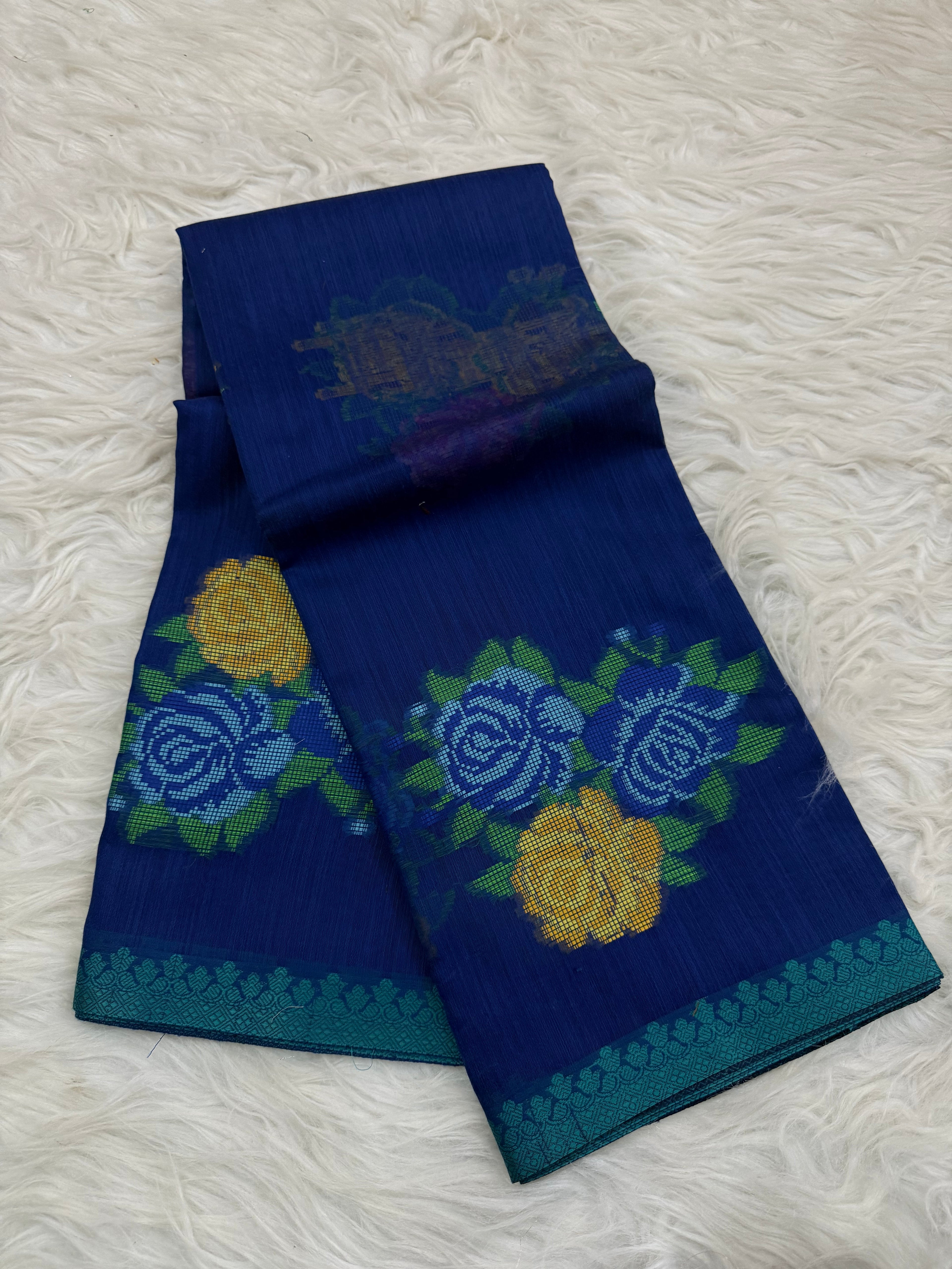 Linen Multi Meenakari Buta Saree