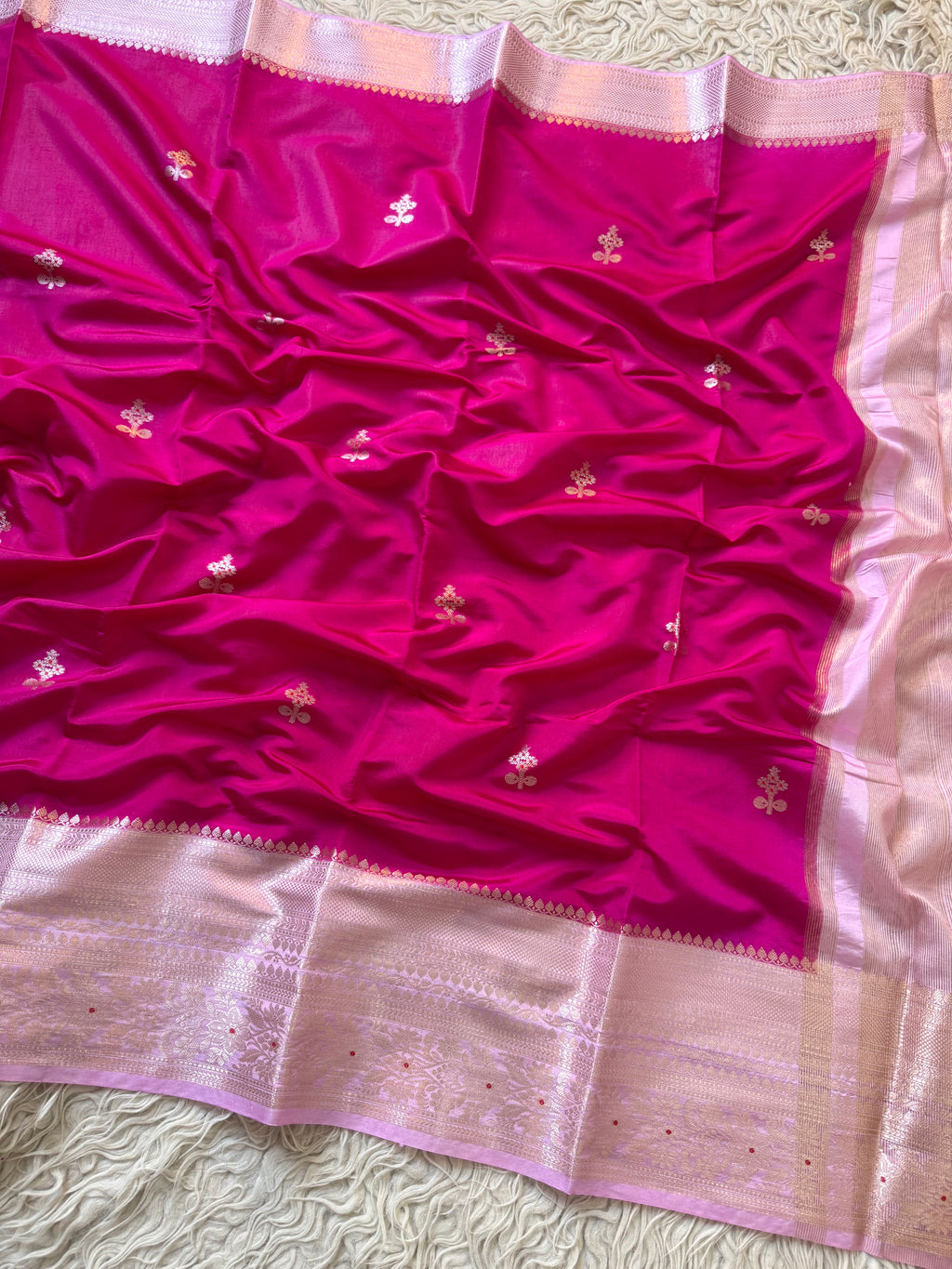 Butter Silk Banarasi Saree with minakari buti and border