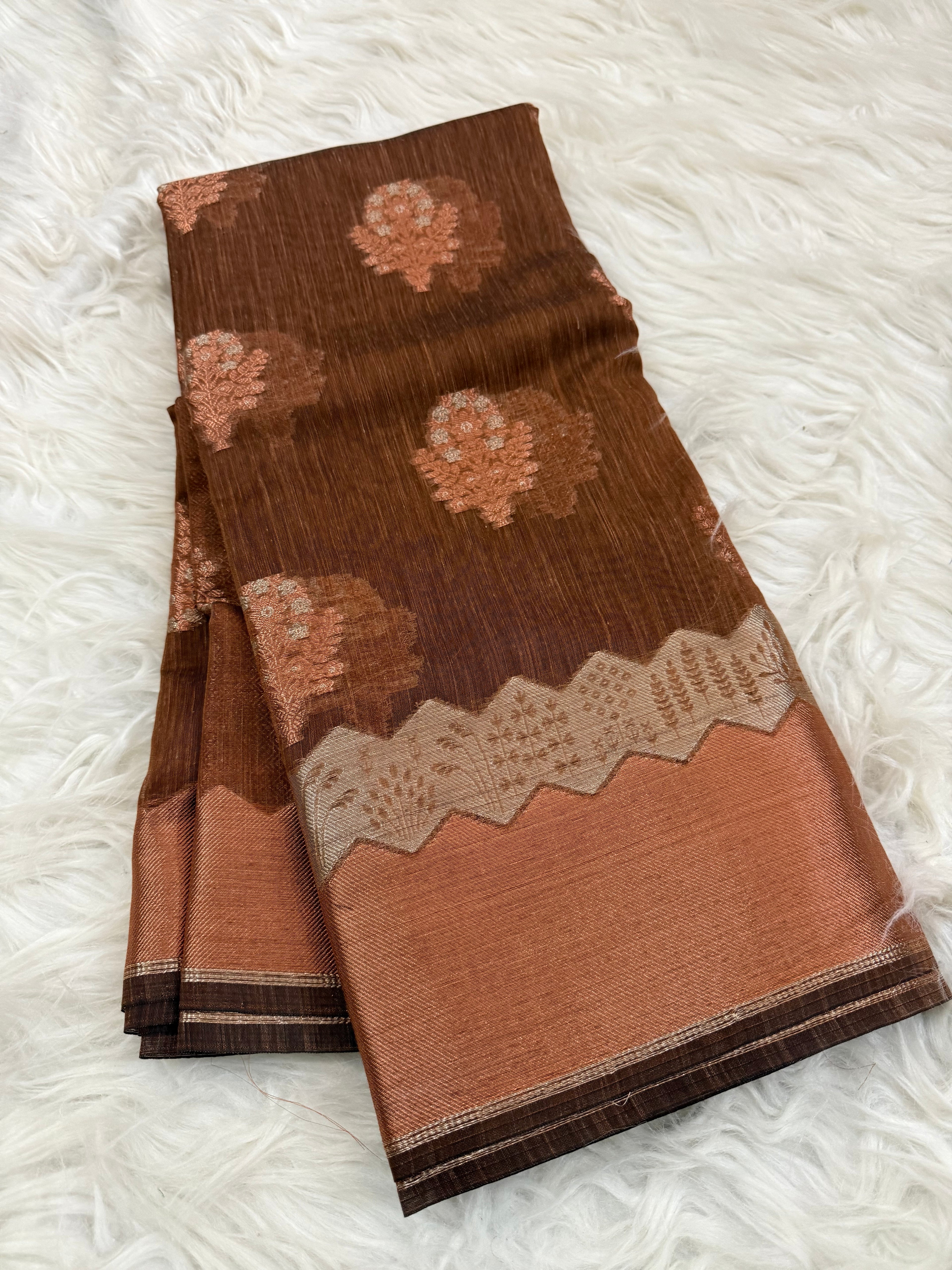 Alfi Buta linen Saree