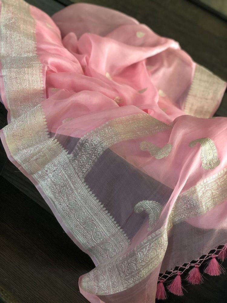 Pure khaddi chiffon silk kaduwa handwoven Banarasi saree
