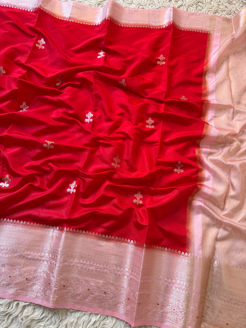 Butter Silk Banarasi Saree with minakari buti and border
