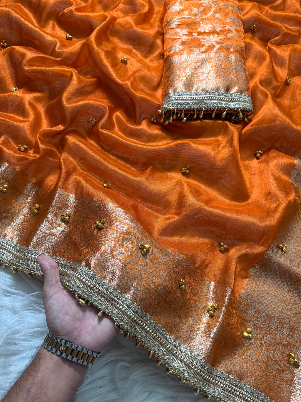 Banarasi tissue saree X ghungroo work