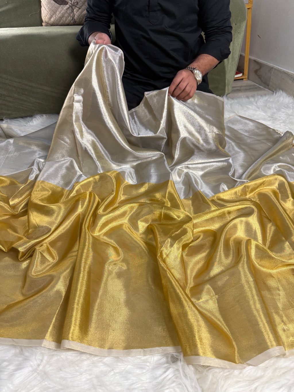 Moonlight tissue saree