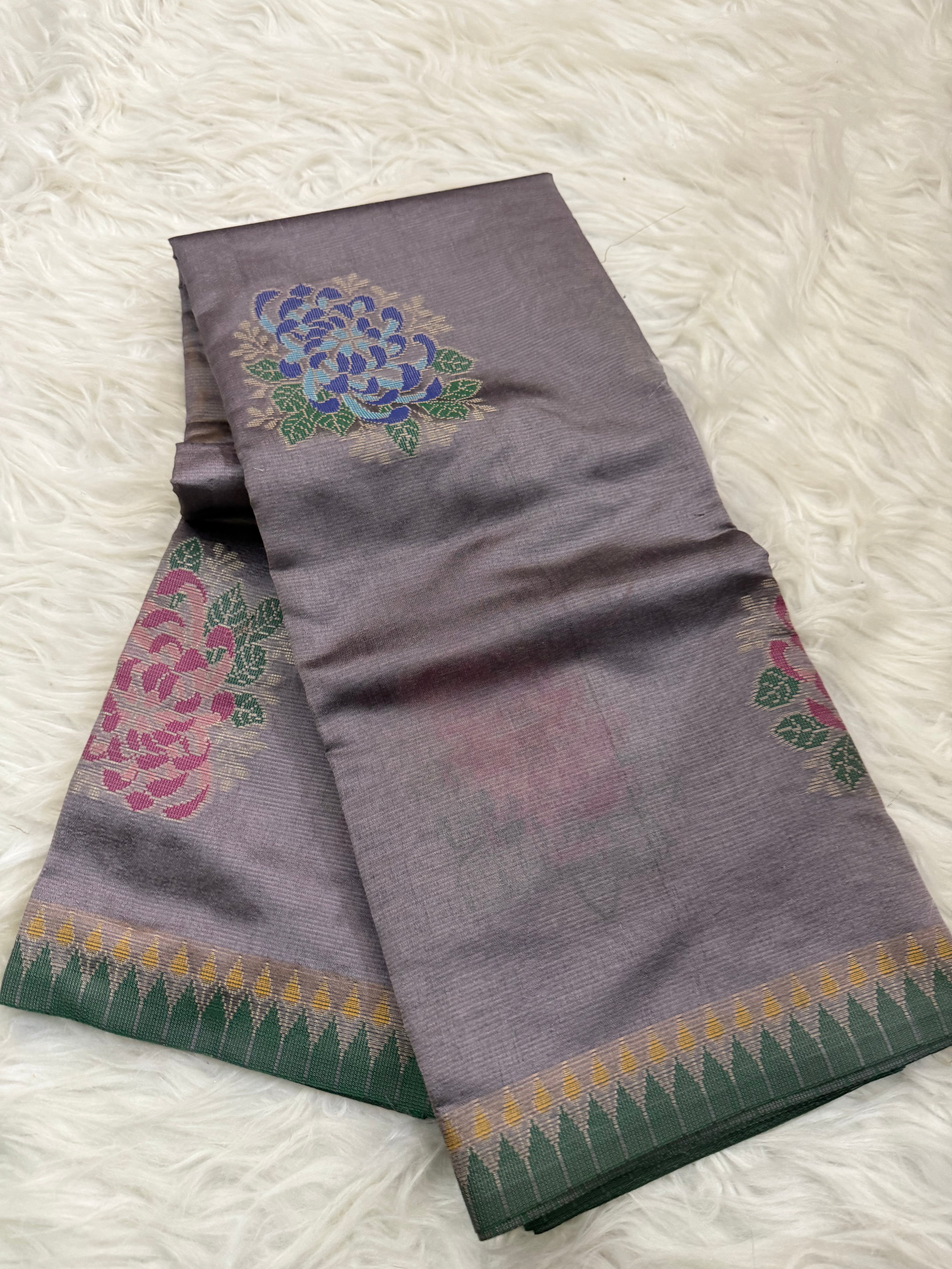 Multi colour Buta Tusshar Silk Saree