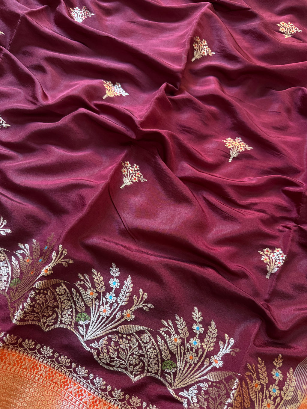 Butter Silk Banarasi Saree with minakari buti and border