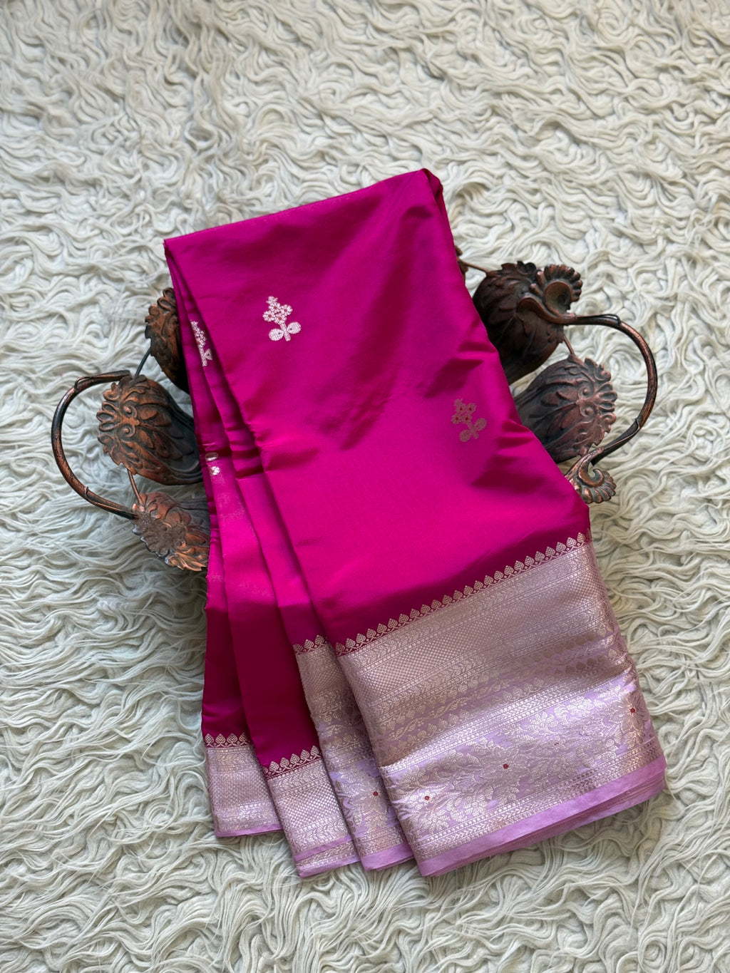 Butter Silk Banarasi Saree with minakari buti and border