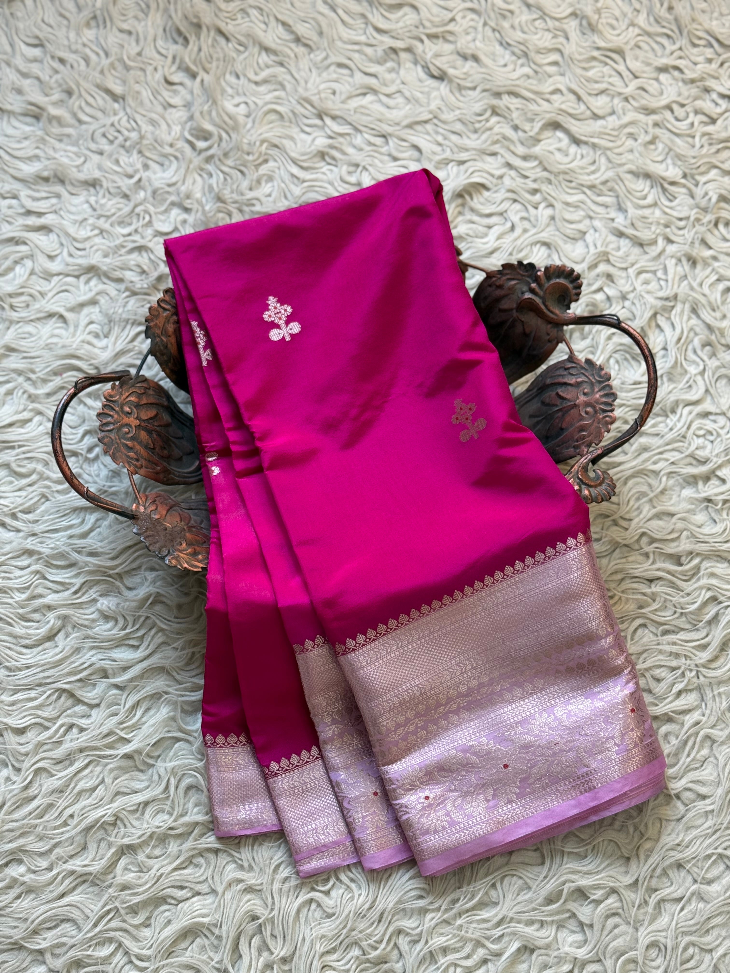 Butter Silk Banarasi Saree with minakari buti and border