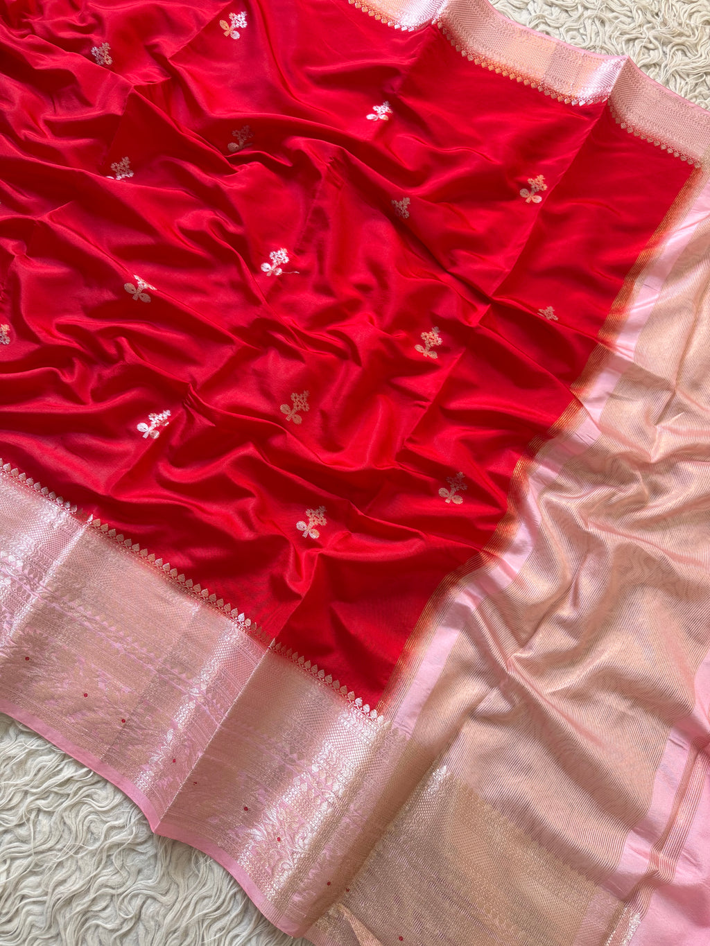 Butter Silk Banarasi Saree with minakari buti and border