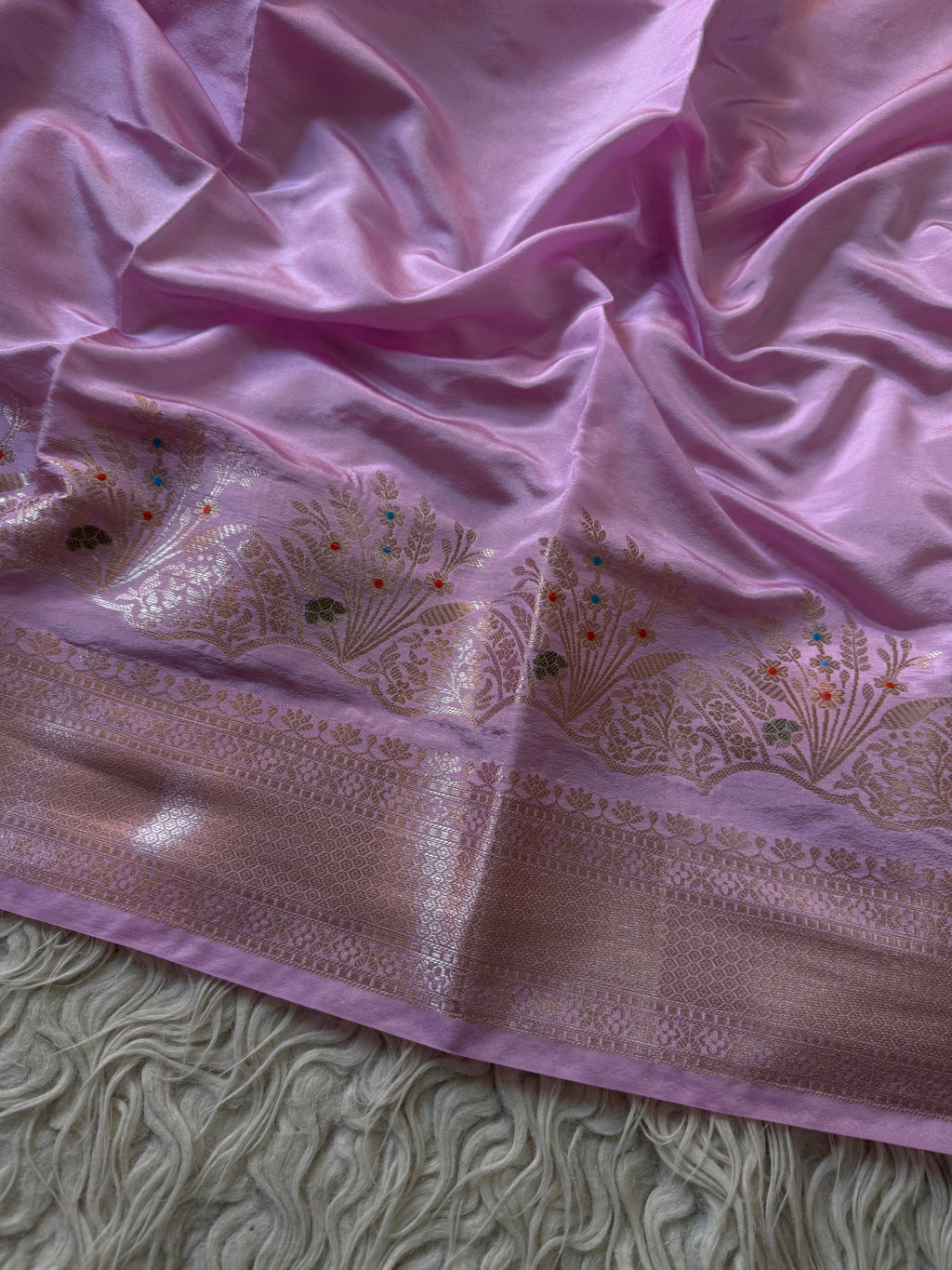 Butter Silk Banarasi Saree with minakari buti and border