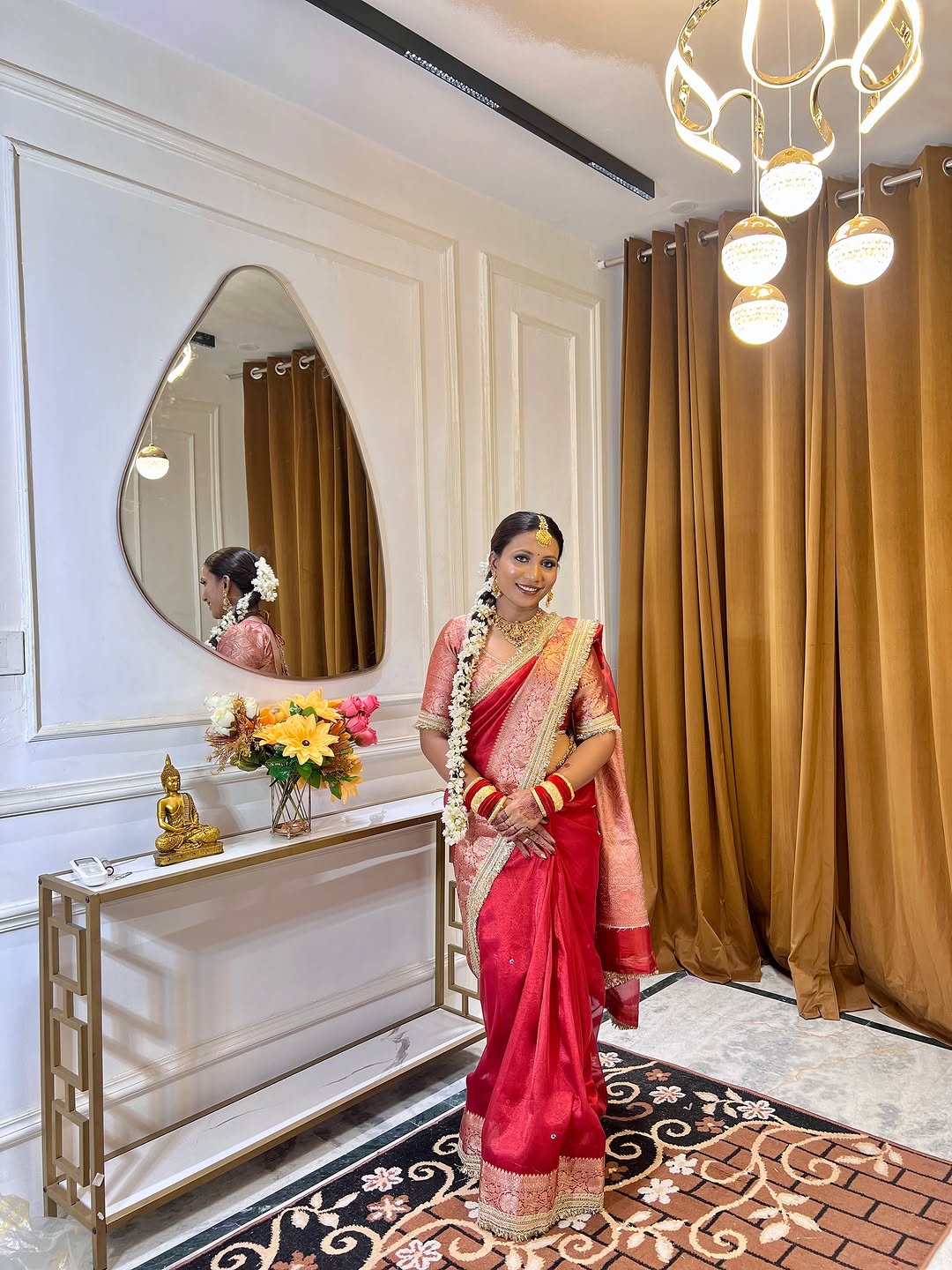 Designer Banarasi Tissue Saree with Pearl Work on all over Body with Intricate Border and Pallu Design Along with Gotta Patti Lace Work