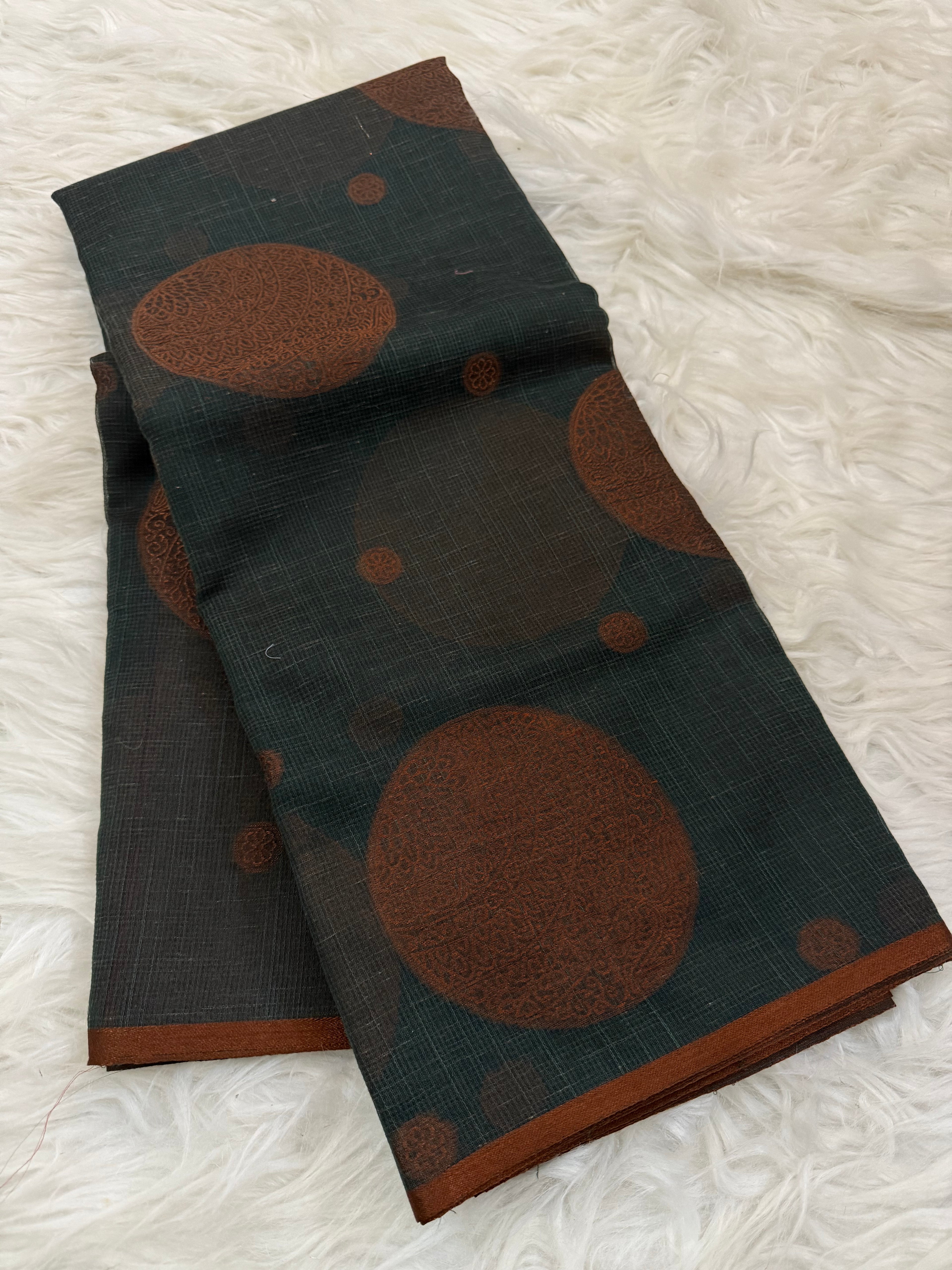Khaadi Brown Dupion Saree