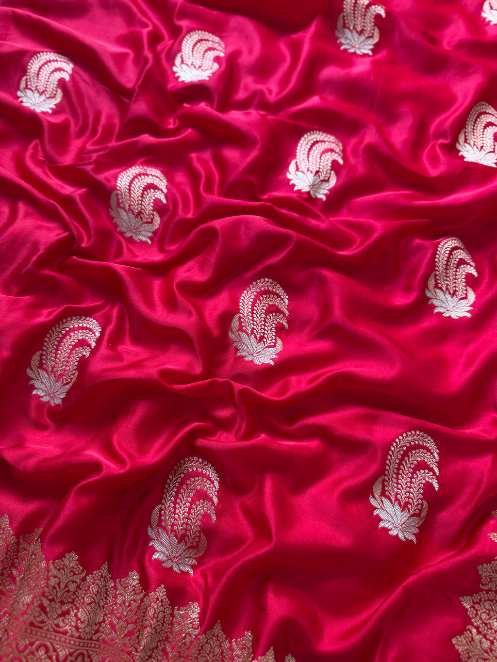 Banarasi Mashru Silk Saree All Over Alfi Meena Buta