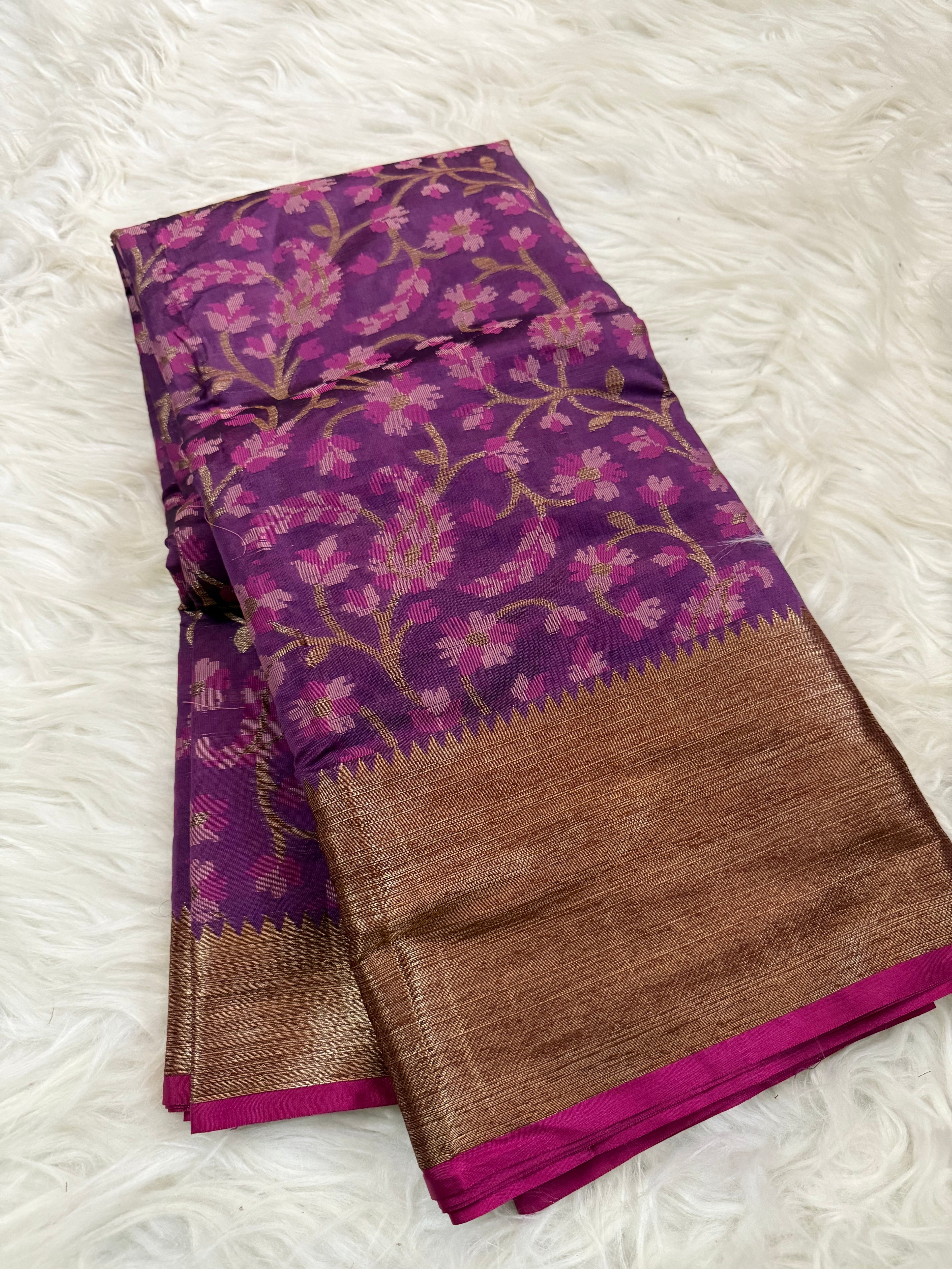 Multi colour Jaal Silk Saree
