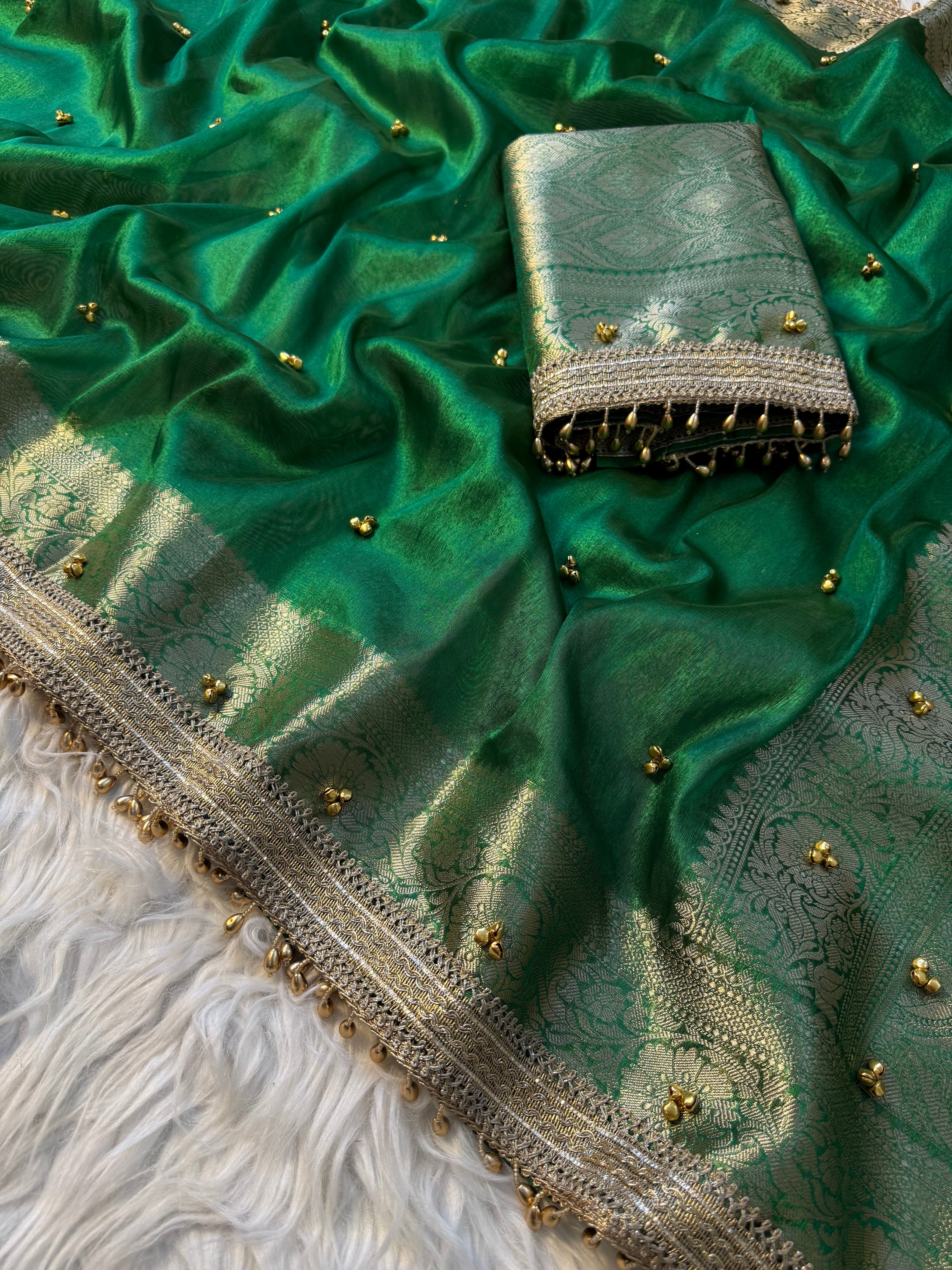 Banarasi tissue saree X ghungroo work
