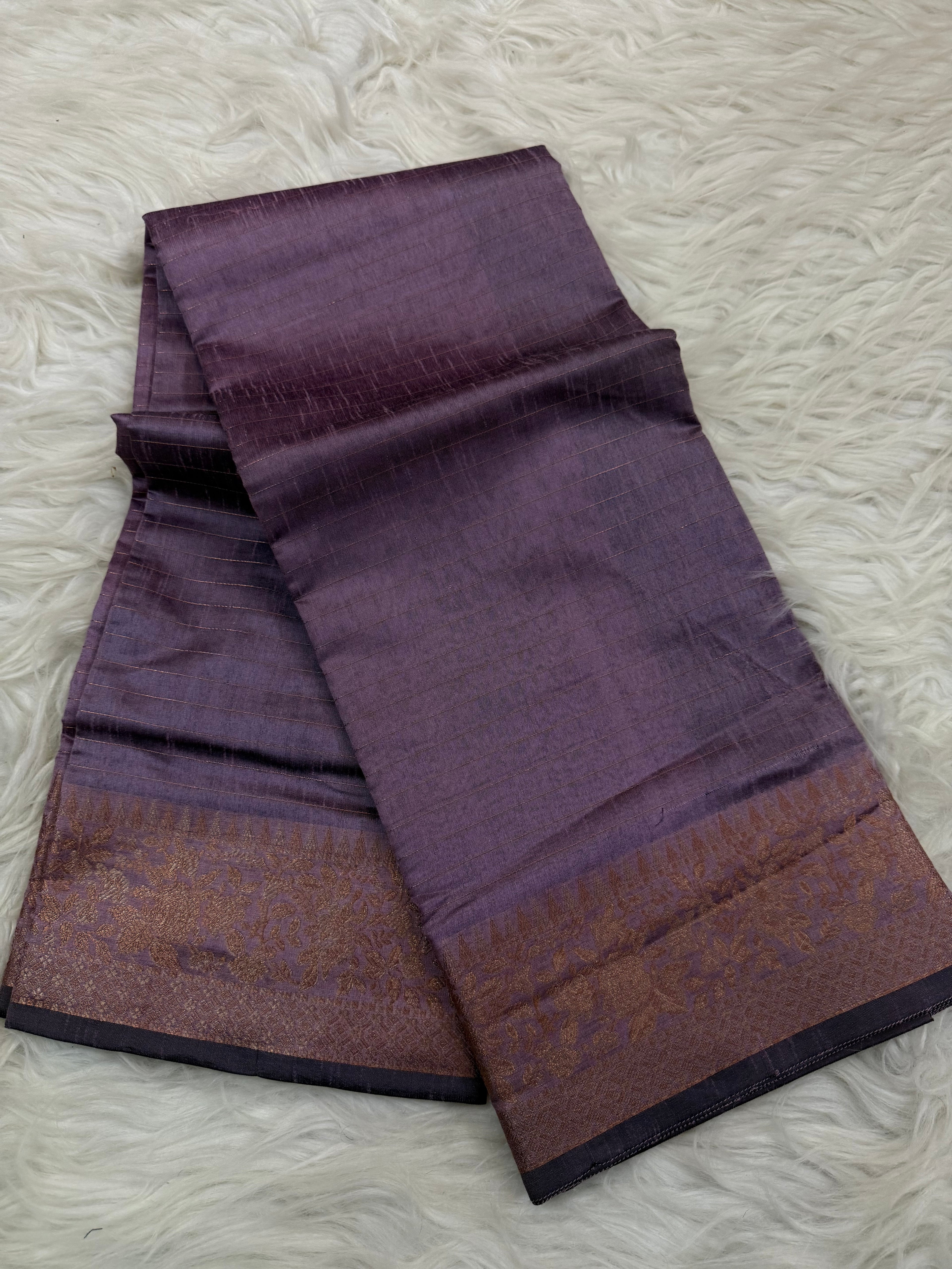 Linen Tusshar silk Saree