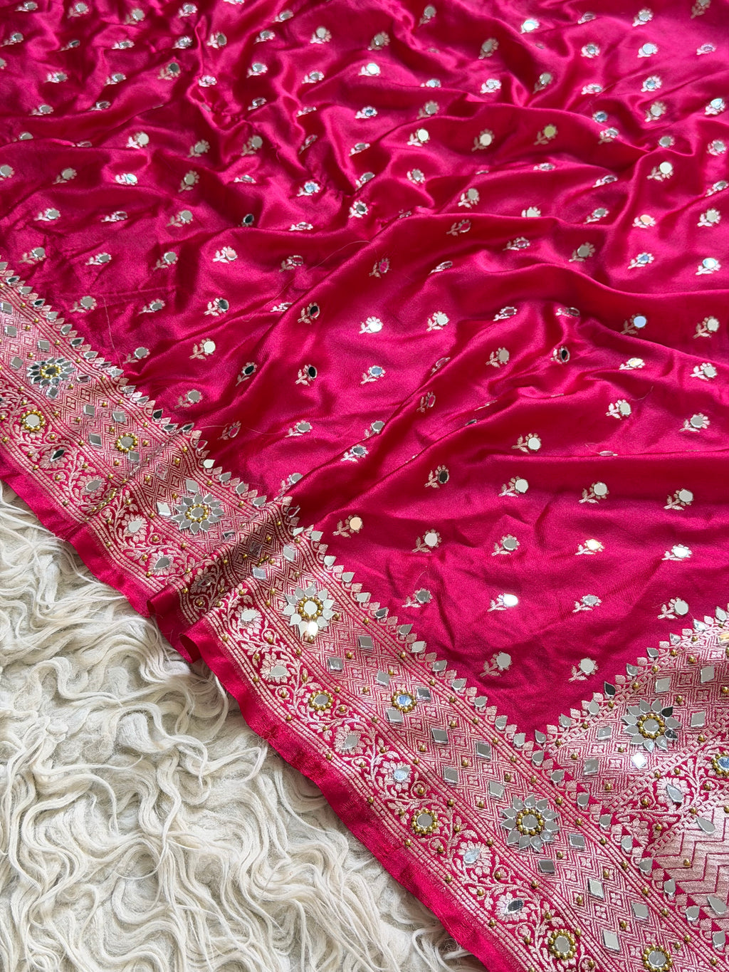 Banarasi Mashru Silk Saree X Mirror work
