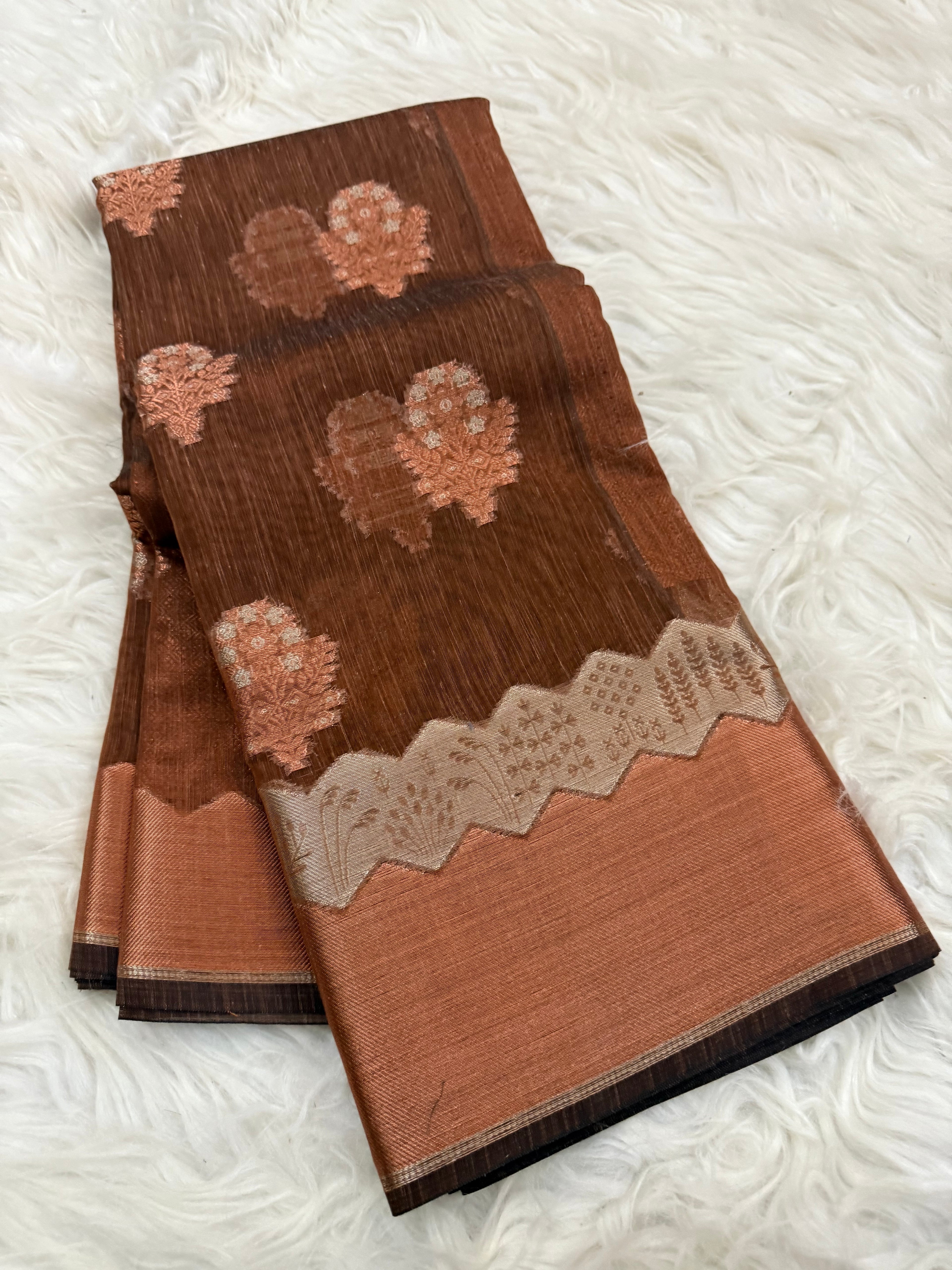 Alfi Buta linen Saree