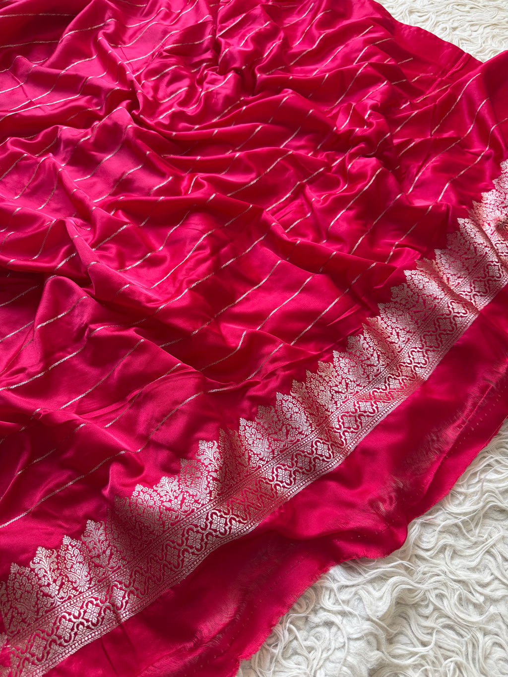 Banarasi Mashru Silk Saree All Over Alfi Meena Buta
