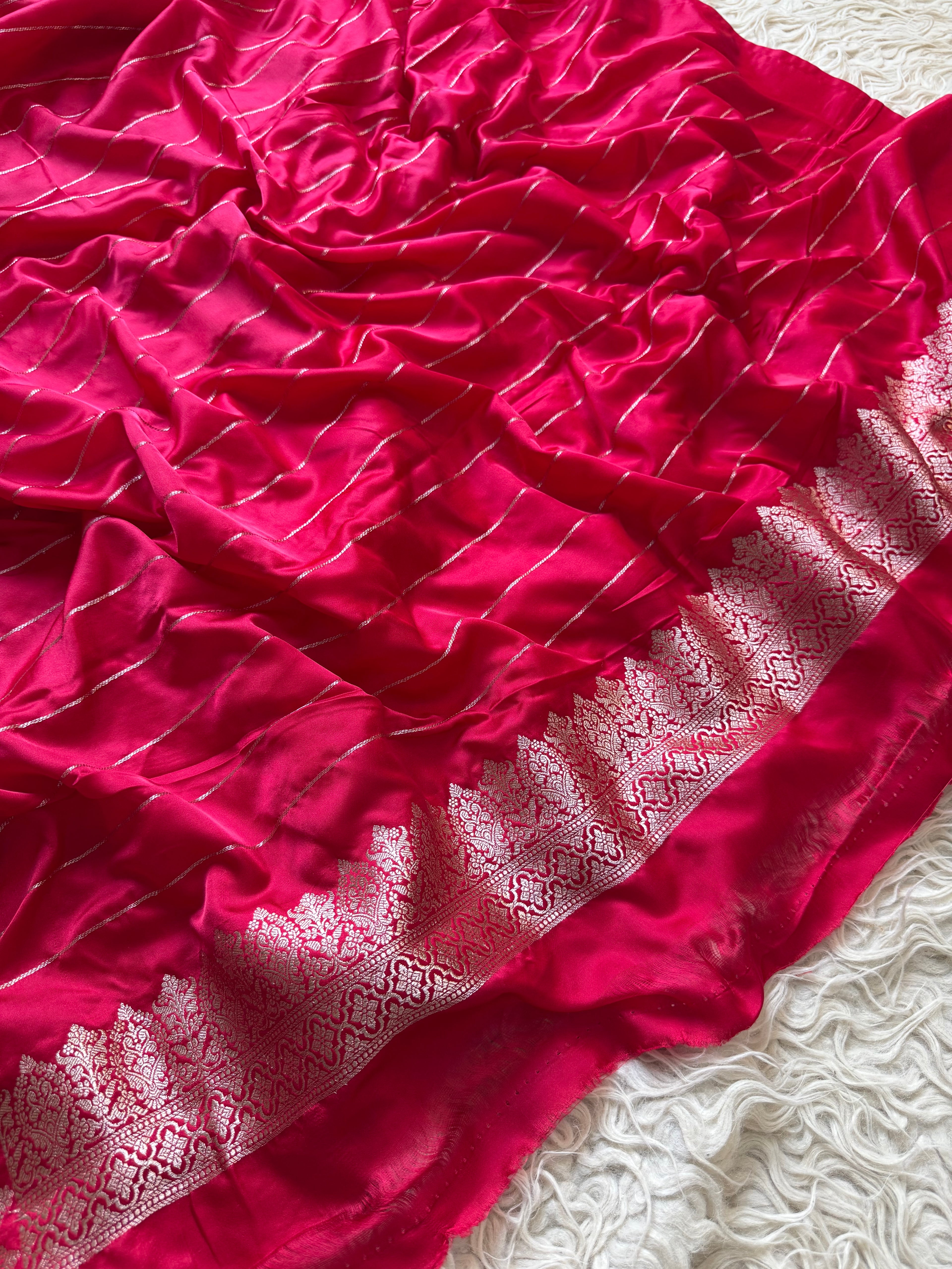 Banarasi Mashru Silk Saree All Over Alfi Meena Buta