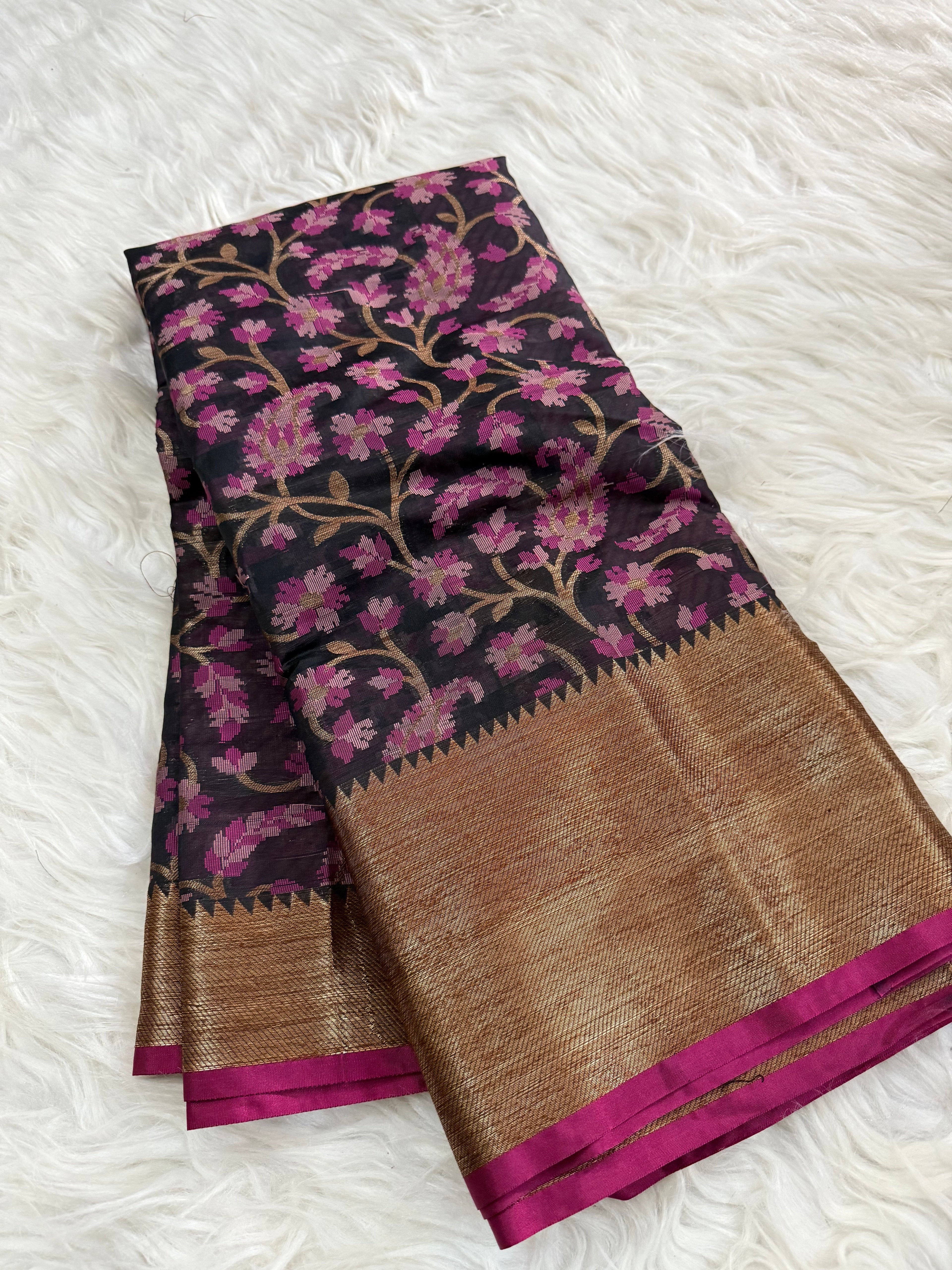 Multi colour Jaal Silk Saree