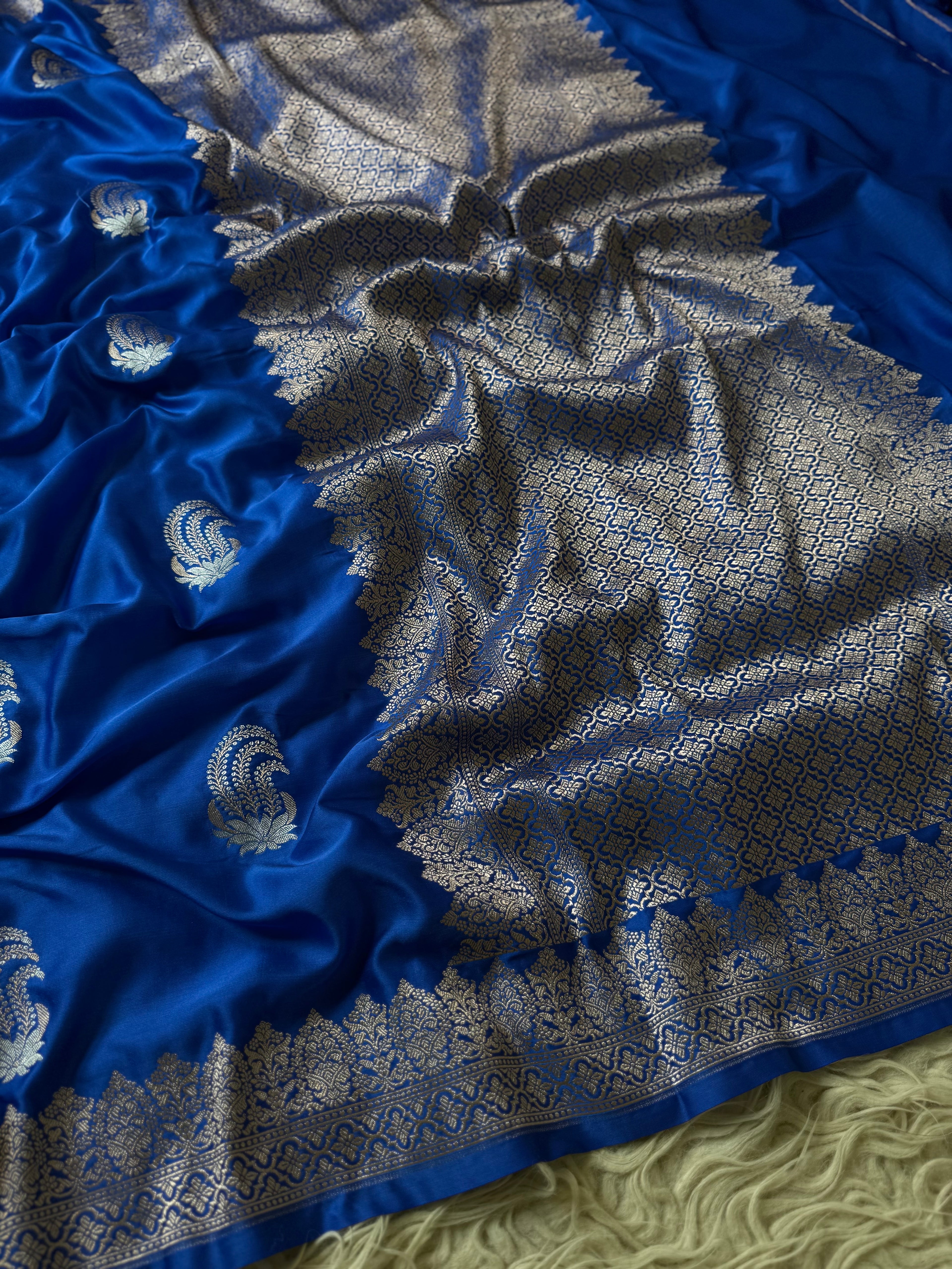 Banarasi Mashru Silk Saree All Over Alfi Meena Buta