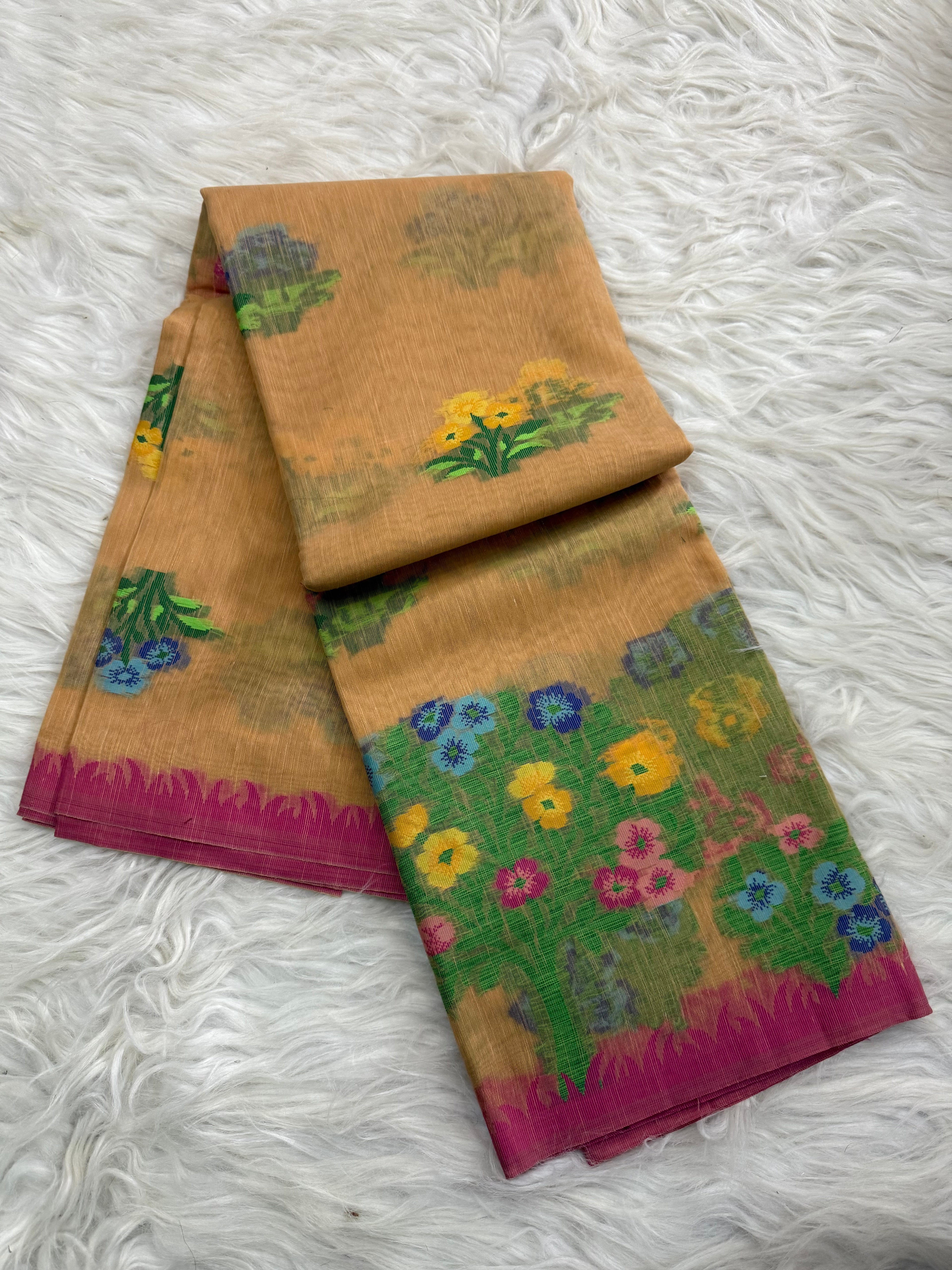 Multi Meena Skirt Cotton linen Saree