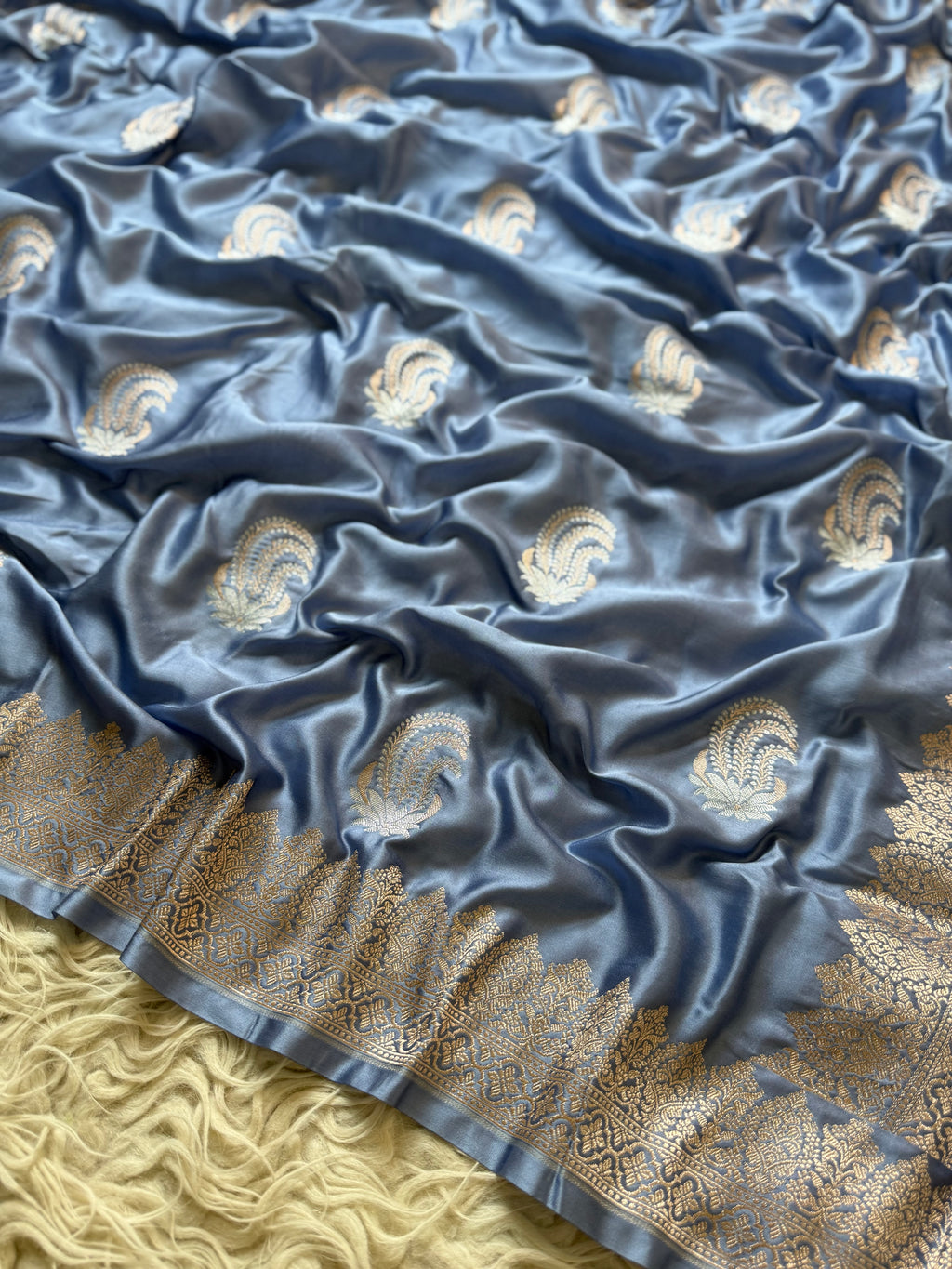 Banarasi Mashru Silk Saree All Over Alfi Meena Buta