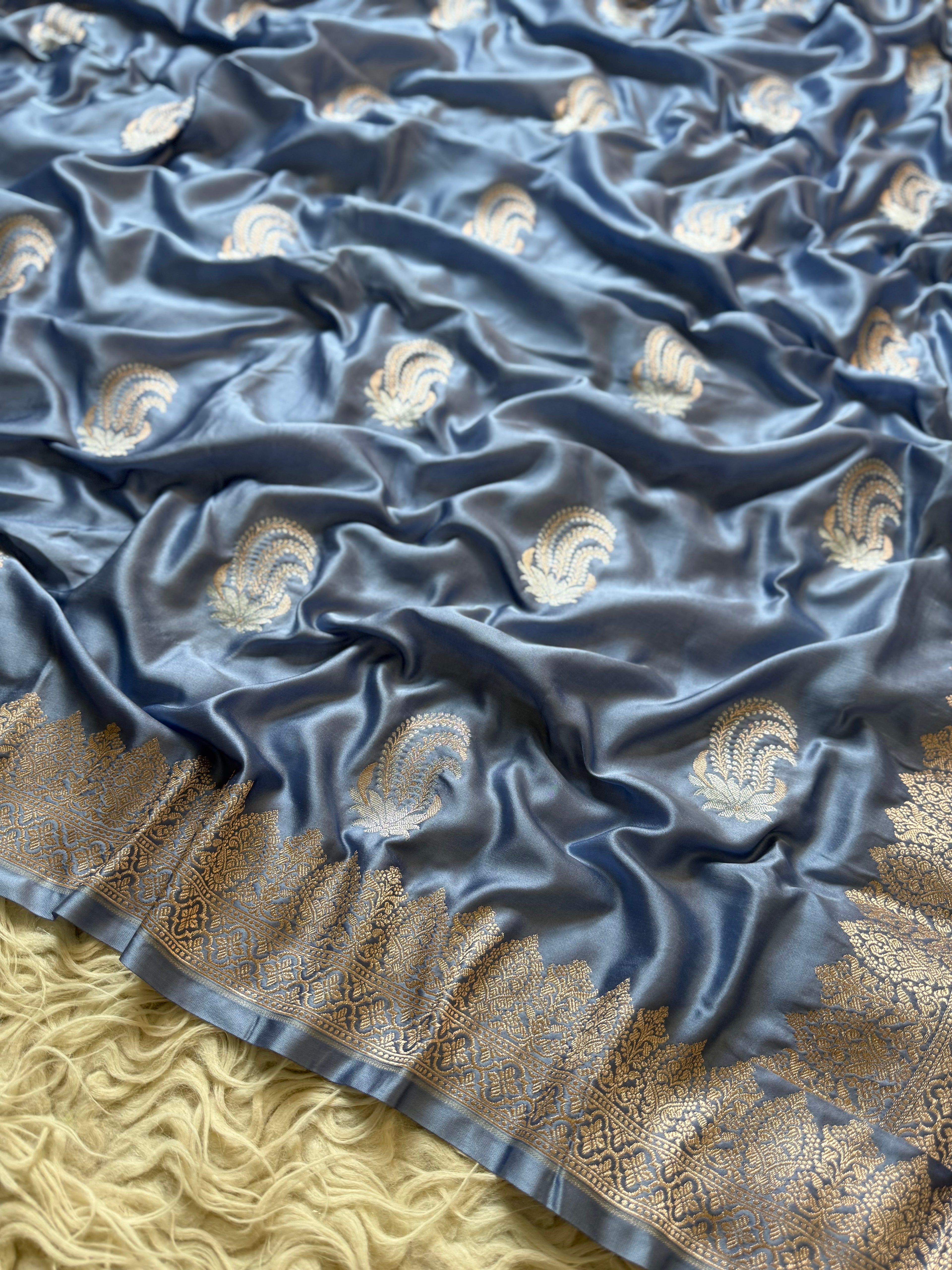 Banarasi Mashru Silk Saree All Over Alfi Meena Buta